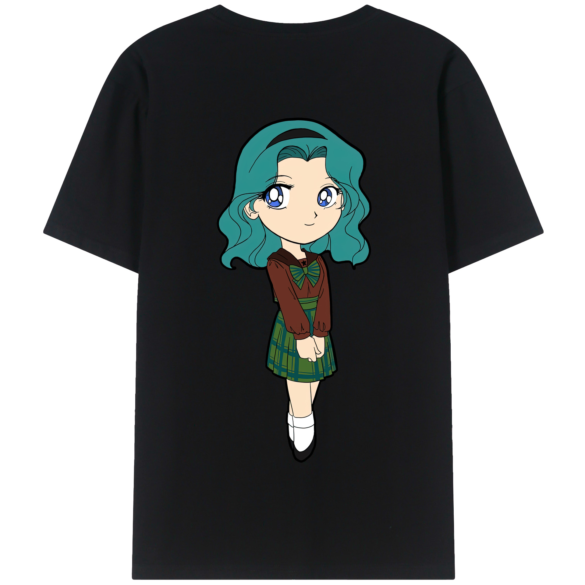 （画像用） 美少女戦士セーラームーン 海王 みちる（かいおう みちる） Sailor Moon Kaiou Michiru 綿100％半袖Tシャツ（背面プリント）