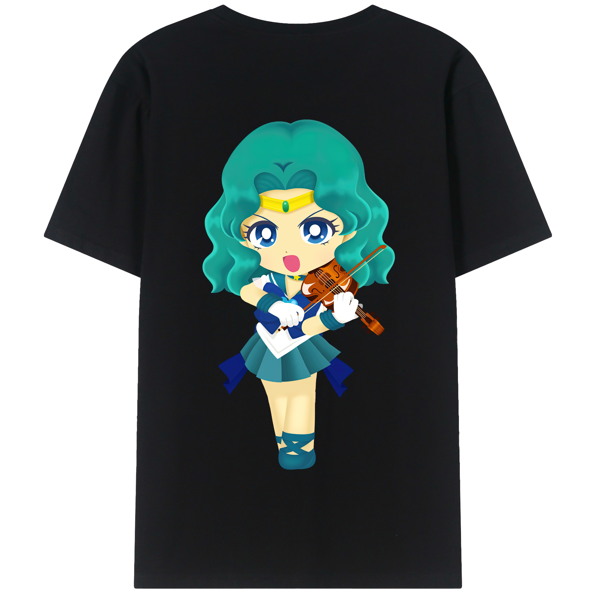 （画像用） 美少女戦士セーラームーン 海王 みちる（かいおう みちる） Sailor Moon Kaiou Michiru 綿100％半袖Tシャツ（背面プリント）
