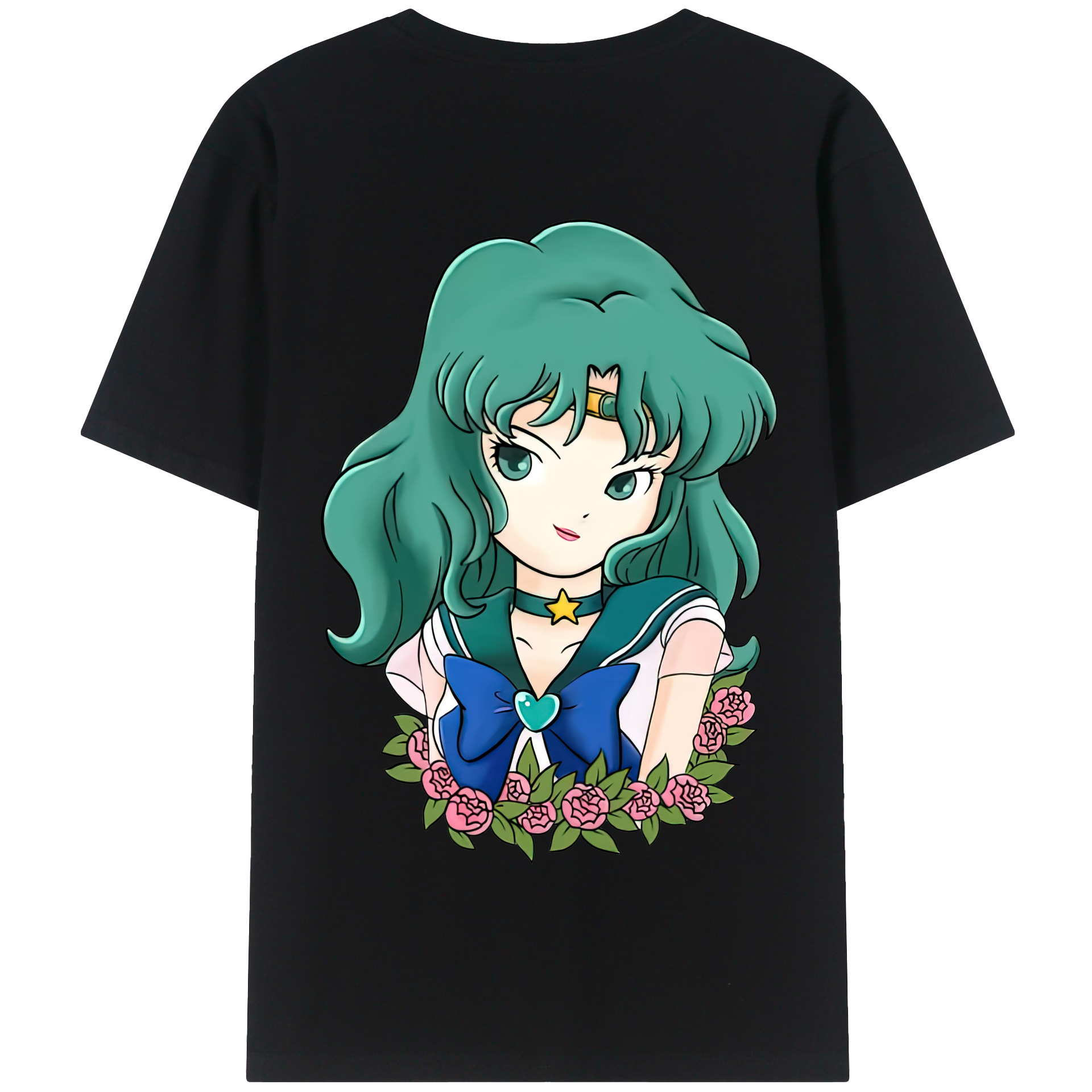 （画像用） 美少女戦士セーラームーン 海王 みちる（かいおう みちる） Sailor Moon Kaiou Michiru 綿100％半袖Tシャツ（背面プリント）