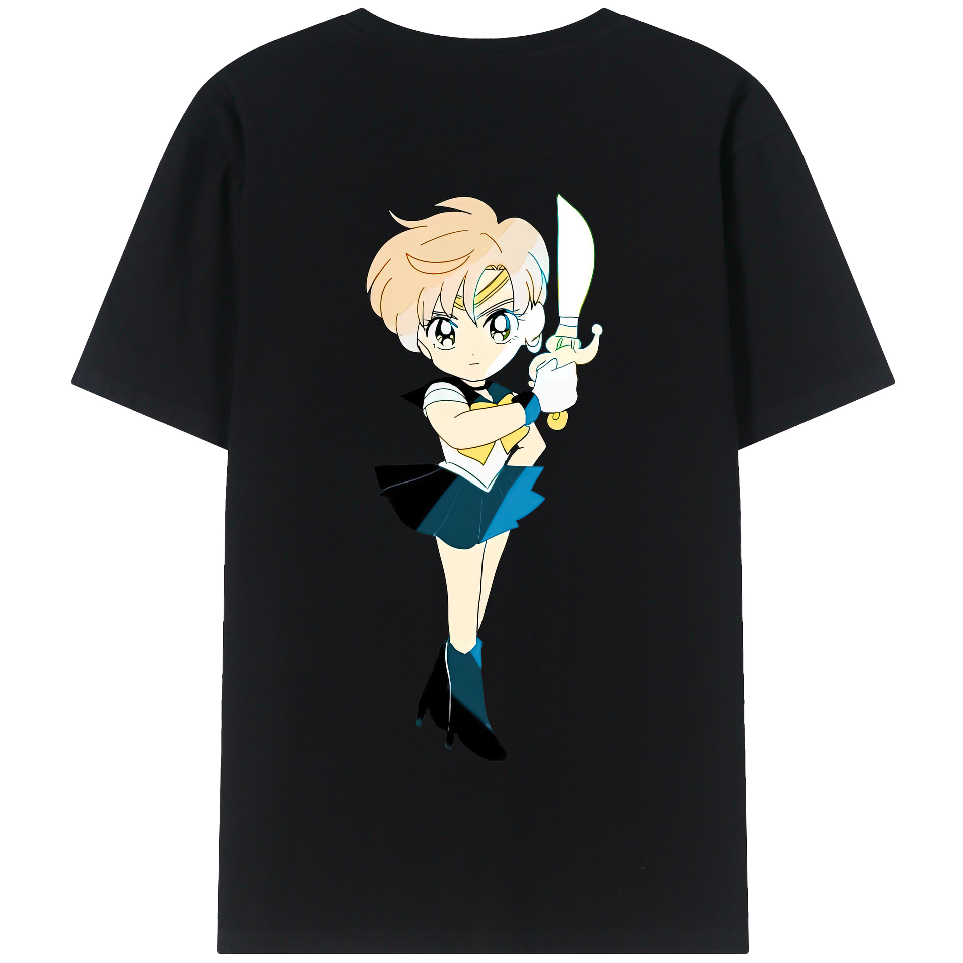 （画像用） 美少女戦士セーラームーン 天王はるか Sailor Moon Tenoh Haruka 綿100％半袖Tシャツ（背面プリント）