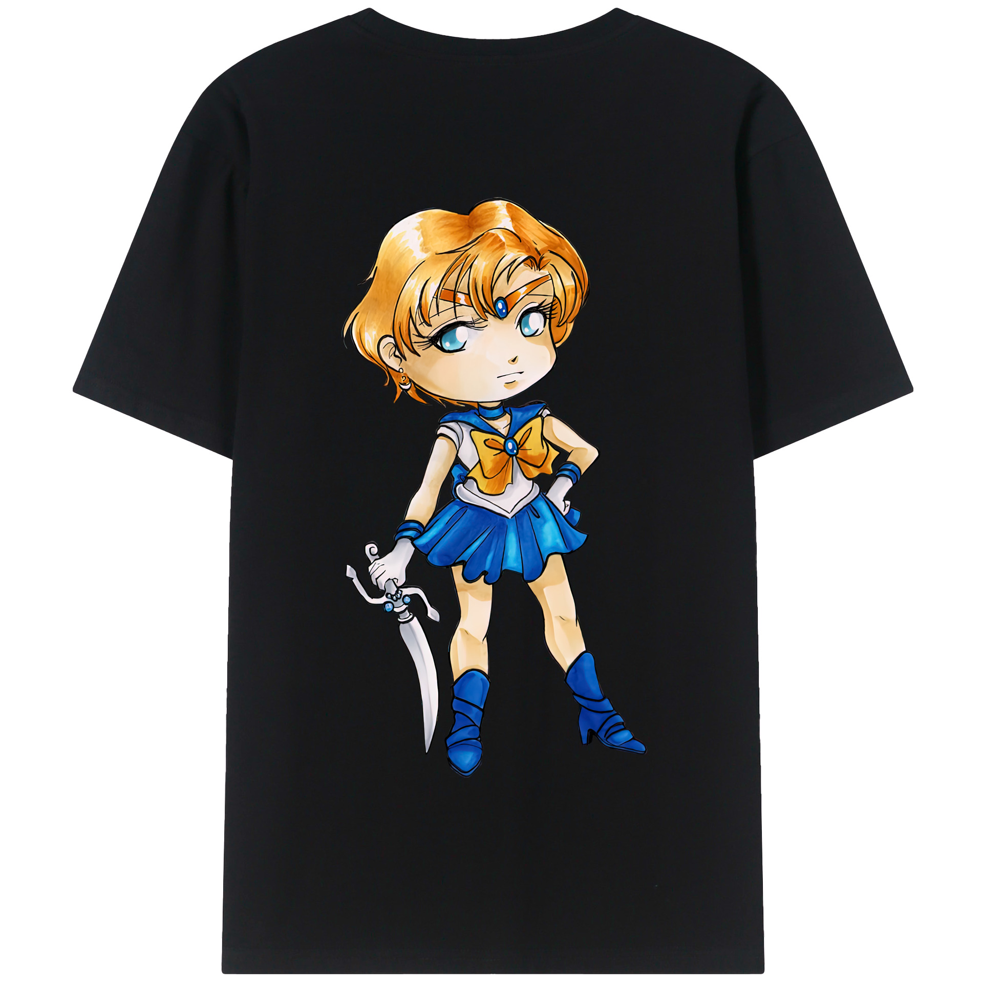 （画像用） 美少女戦士セーラームーン 天王はるか Sailor Moon Tenoh Haruka 綿100％半袖Tシャツ（背面プリント）