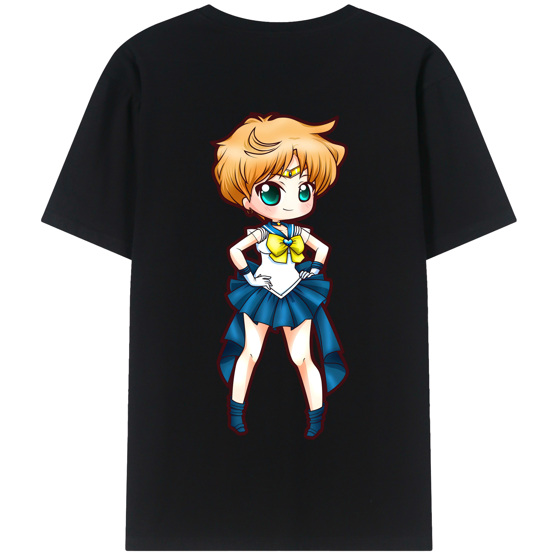 （画像用） 美少女戦士セーラームーン 天王はるか Sailor Moon Tenoh Haruka 綿100％半袖Tシャツ（背面プリント）