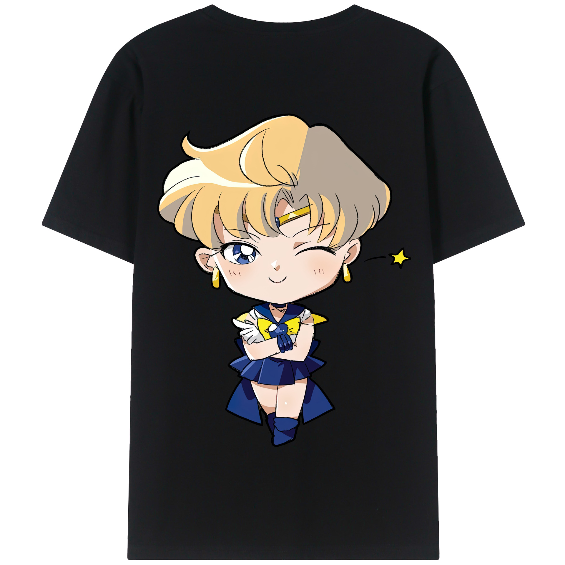 （画像用） 美少女戦士セーラームーン 天王はるか Sailor Moon Tenoh Haruka 綿100％半袖Tシャツ（背面プリント）