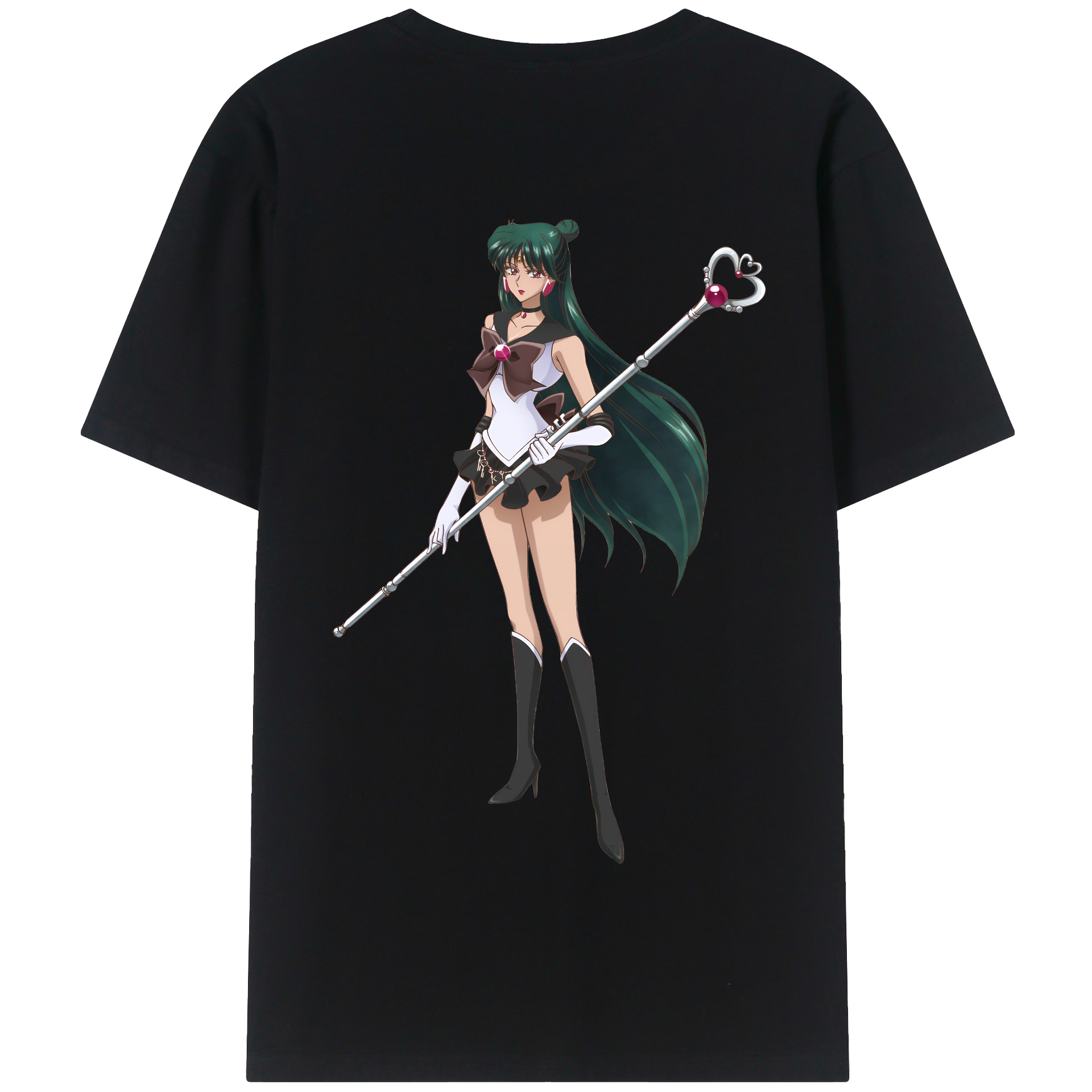 （画像用） 美少女戦士セーラームーン 冥王せつな Sailor Moon Meiou Setsuna 綿100％半袖Tシャツ（背面プリント）