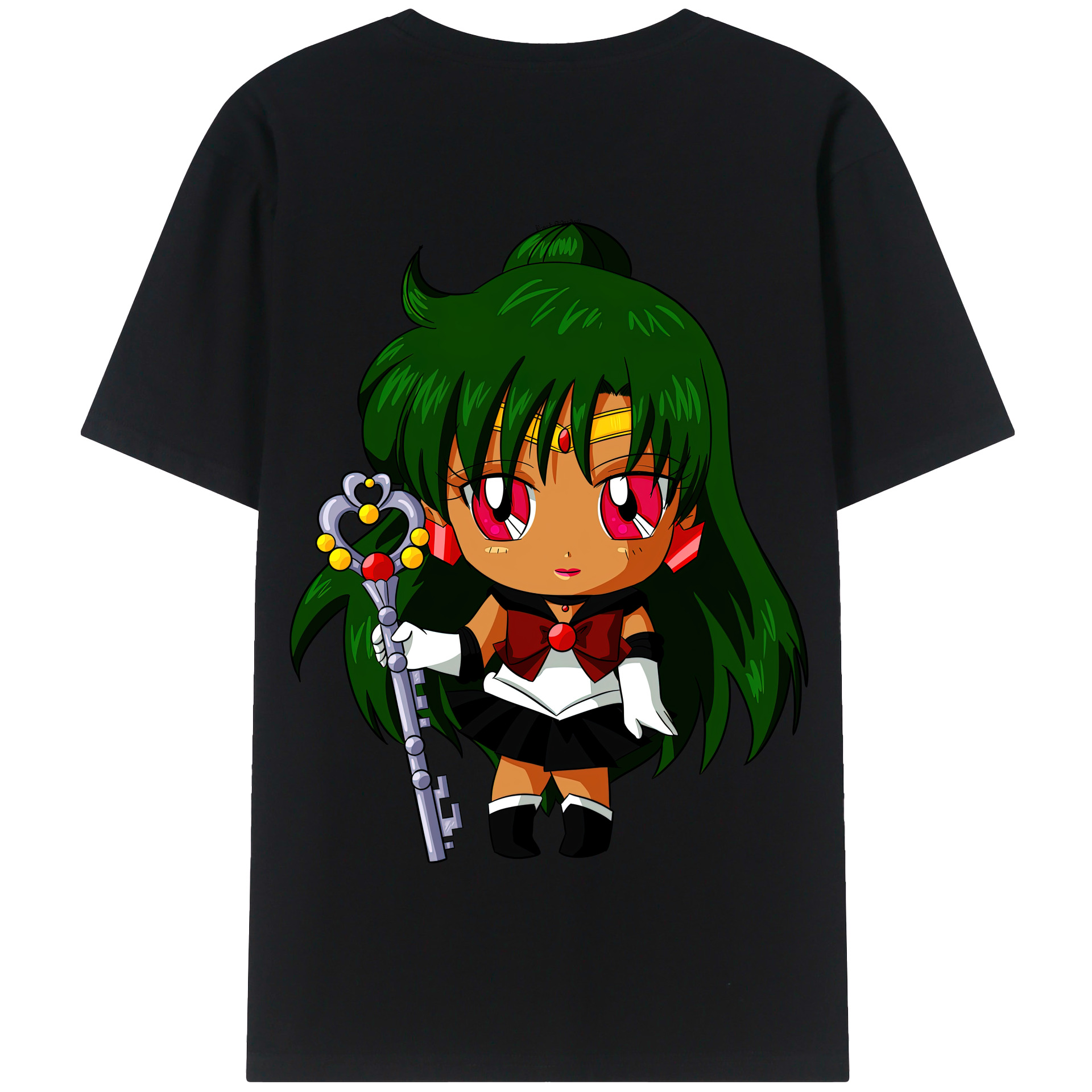 （画像用） 美少女戦士セーラームーン 冥王せつな Sailor Moon Meiou Setsuna 綿100％半袖Tシャツ（背面プリント）
