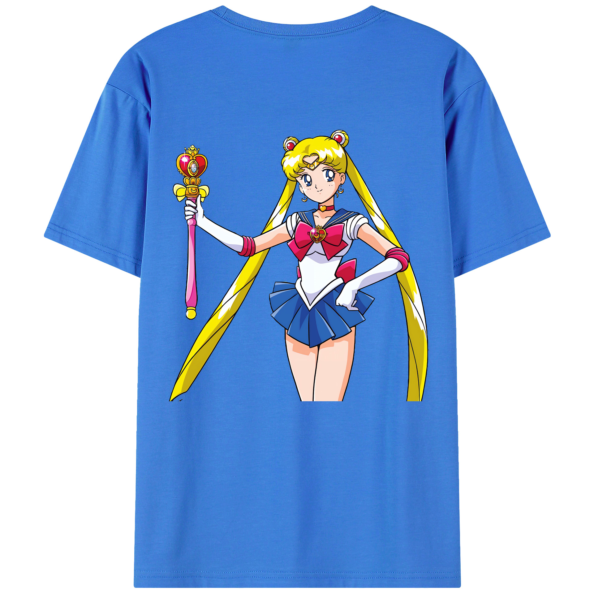 （画像用） 美少女戦士セーラームーン 月野 うさぎ つきの うさぎ Sailor Moon Tsukino Usagi 綿100％半袖Tシャツ（背面プリント）