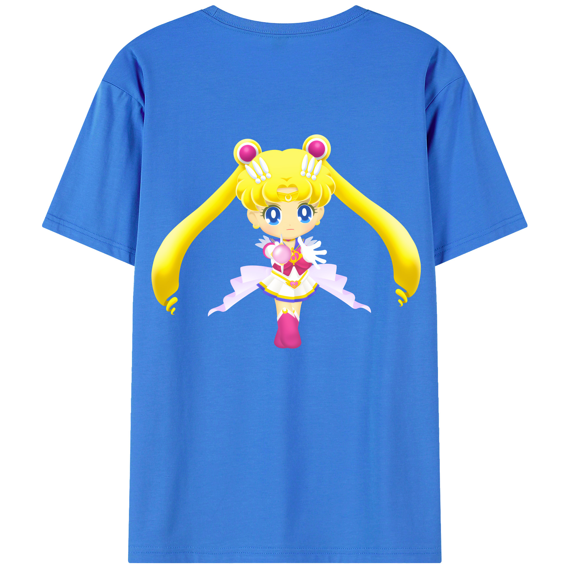 （画像用） 美少女戦士セーラームーン 月野 うさぎ つきの うさぎ Sailor Moon Tsukino Usagi 綿100％半袖Tシャツ（背面プリント）