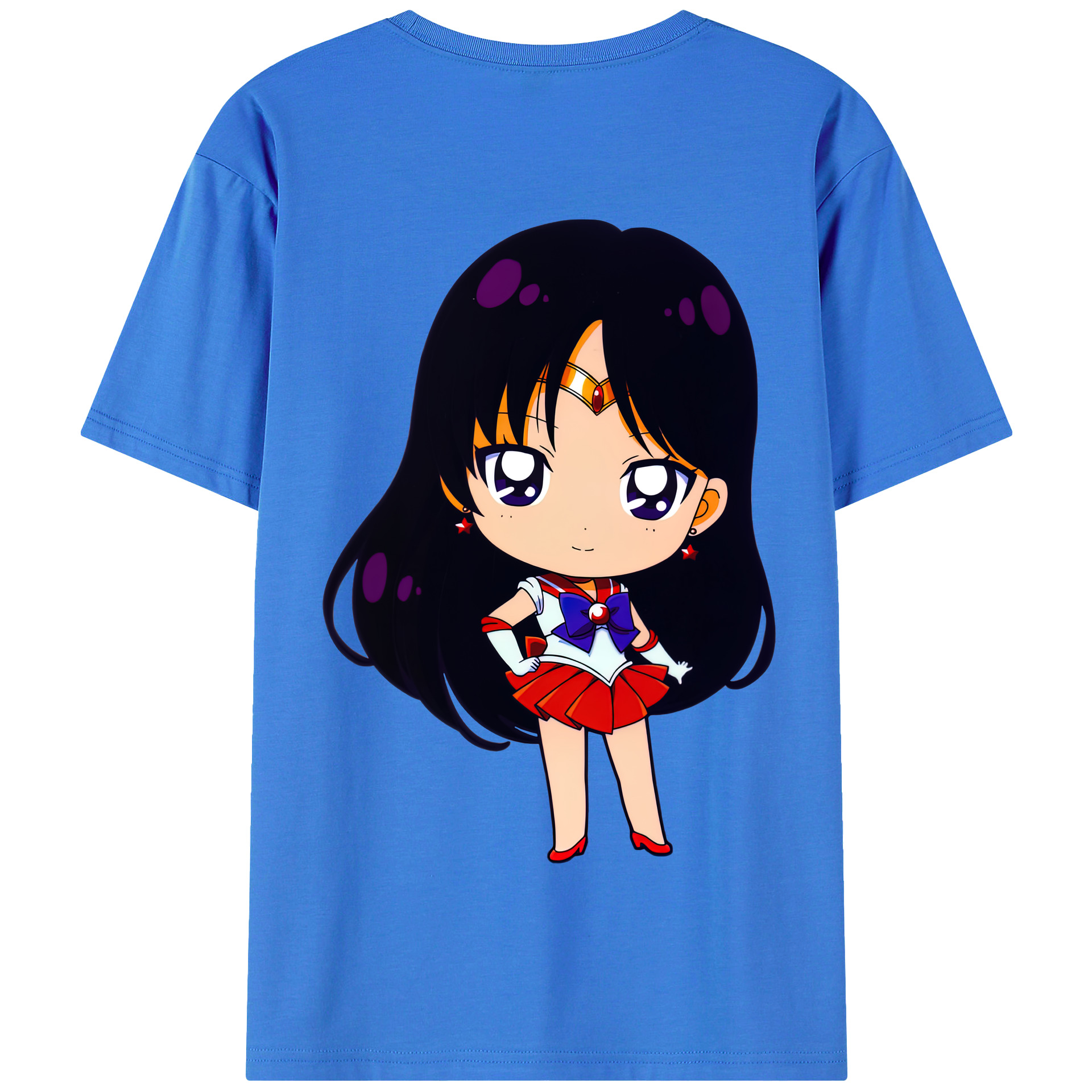 （画像用） 美少女戦士セーラームーン 火野レイ ひの レイ Sailor Moon Hino Rei （セーラーマーズ,Sailor Mars） 綿100％半袖Tシャツ（背面プリント）