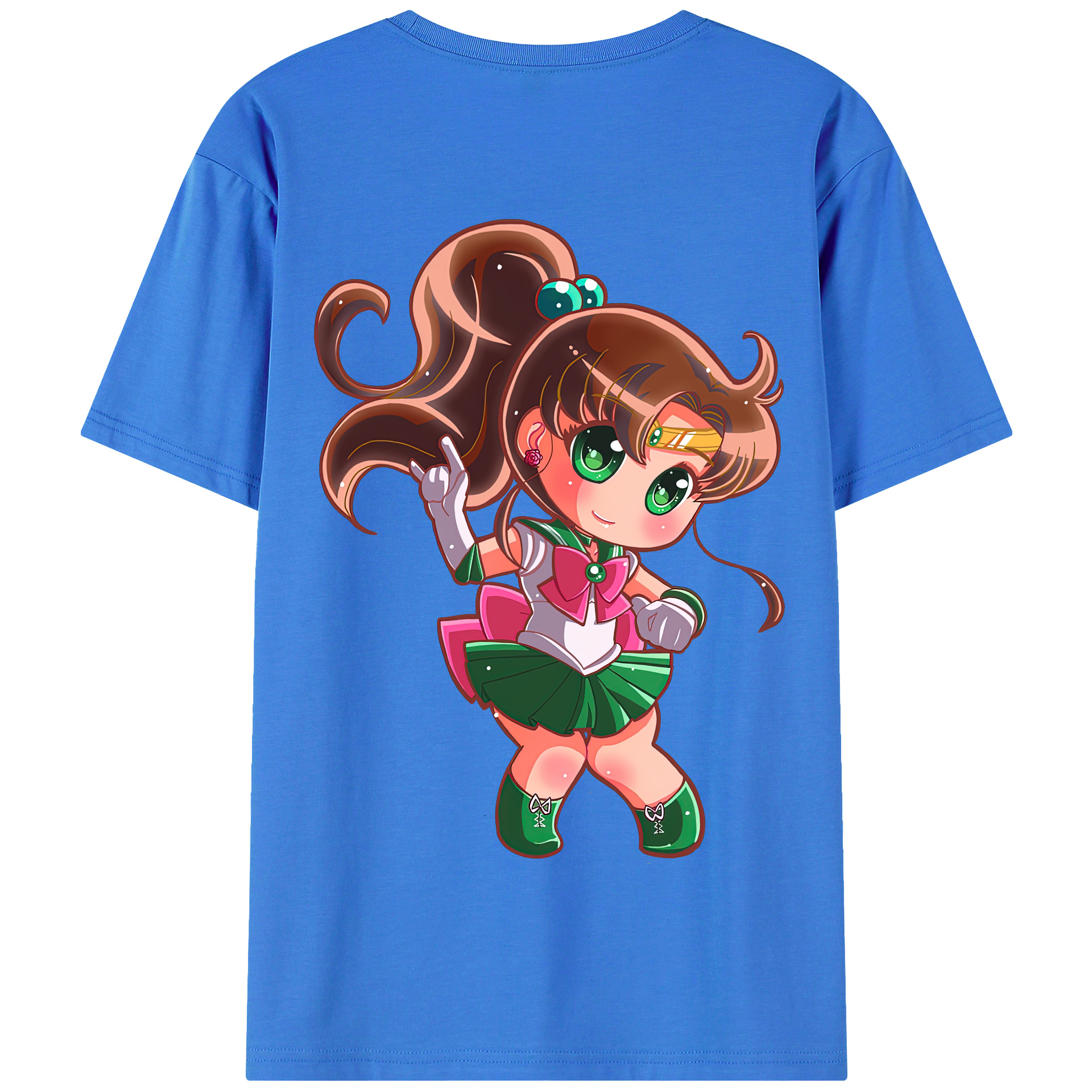 （画像用） 美少女戦士セーラームーン 木野 まこと きの まこと Sailor Moon Kino Makoto （セーラージュピター；Sailor Jupiter） 綿100％半袖Tシャツ（背面プリント）
