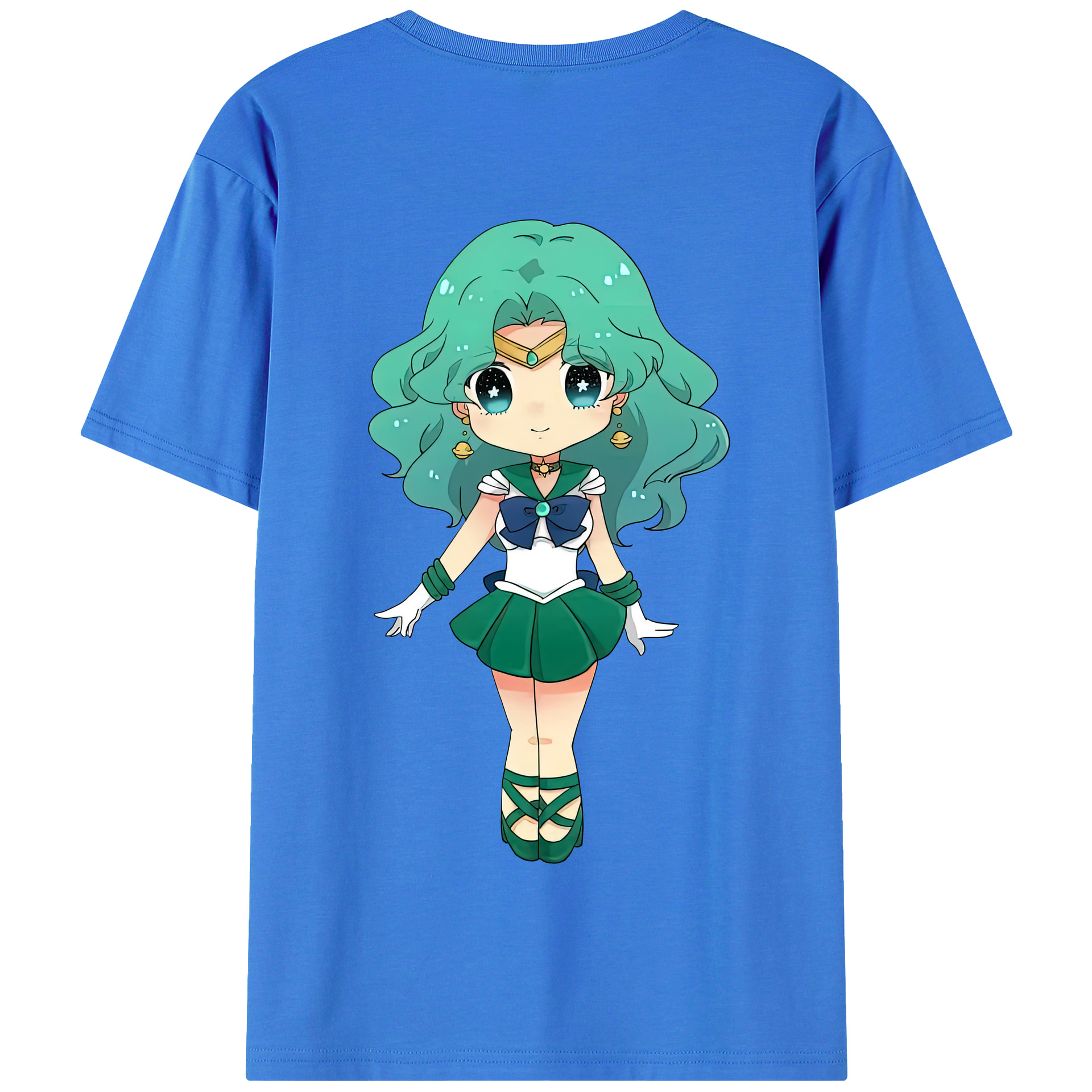 （画像用） 美少女戦士セーラームーン 海王 みちる（かいおう みちる） Sailor Moon Kaiou Michiru 綿100％半袖Tシャツ（背面プリント）