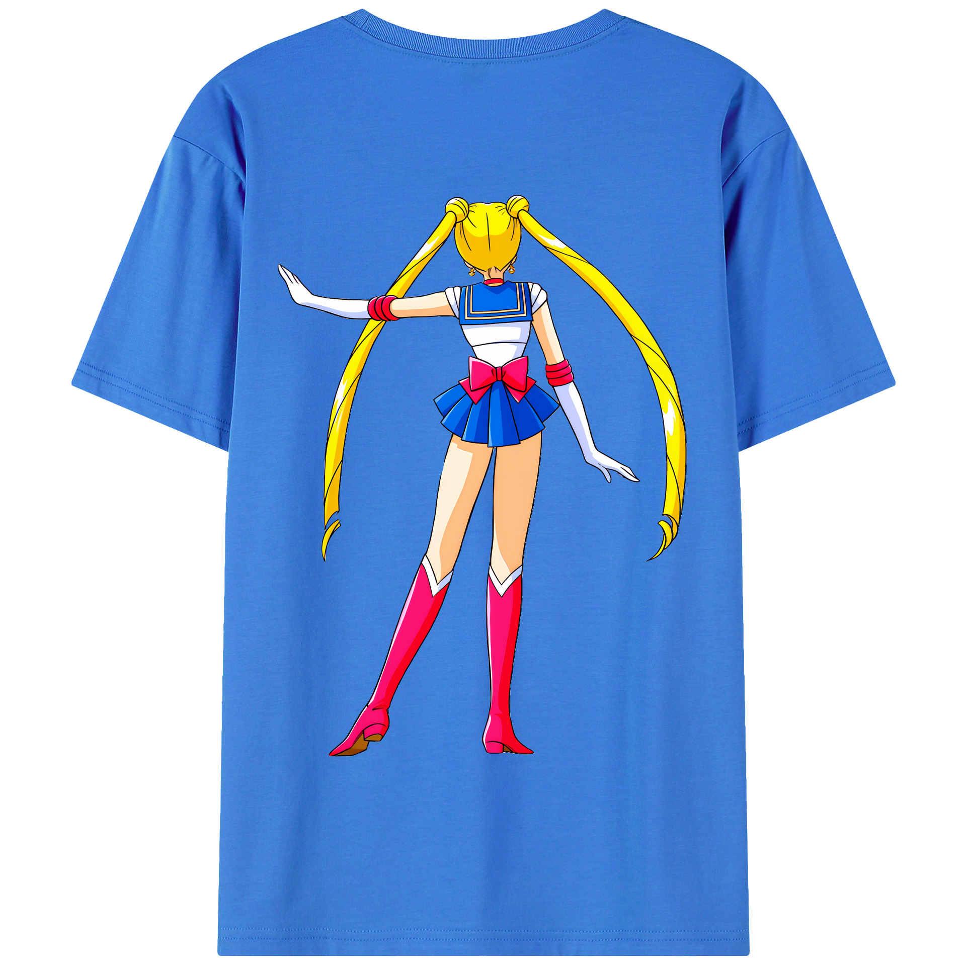（画像用） 美少女戦士セーラームーン 月野 うさぎ つきの うさぎ Sailor Moon Tsukino Usagi 綿100％半袖Tシャツ（背面プリント）