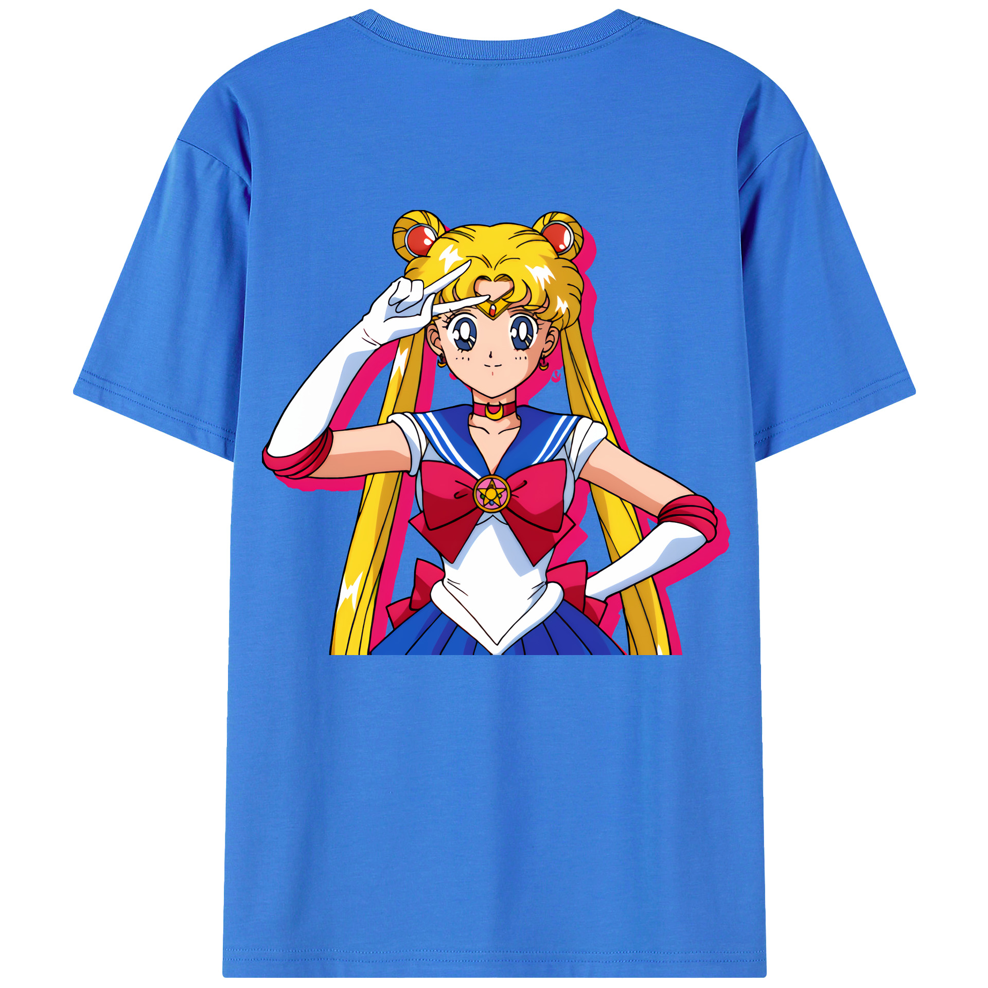 （画像用） 美少女戦士セーラームーン 月野 うさぎ つきの うさぎ Sailor Moon Tsukino Usagi 綿100％半袖Tシャツ（背面プリント）