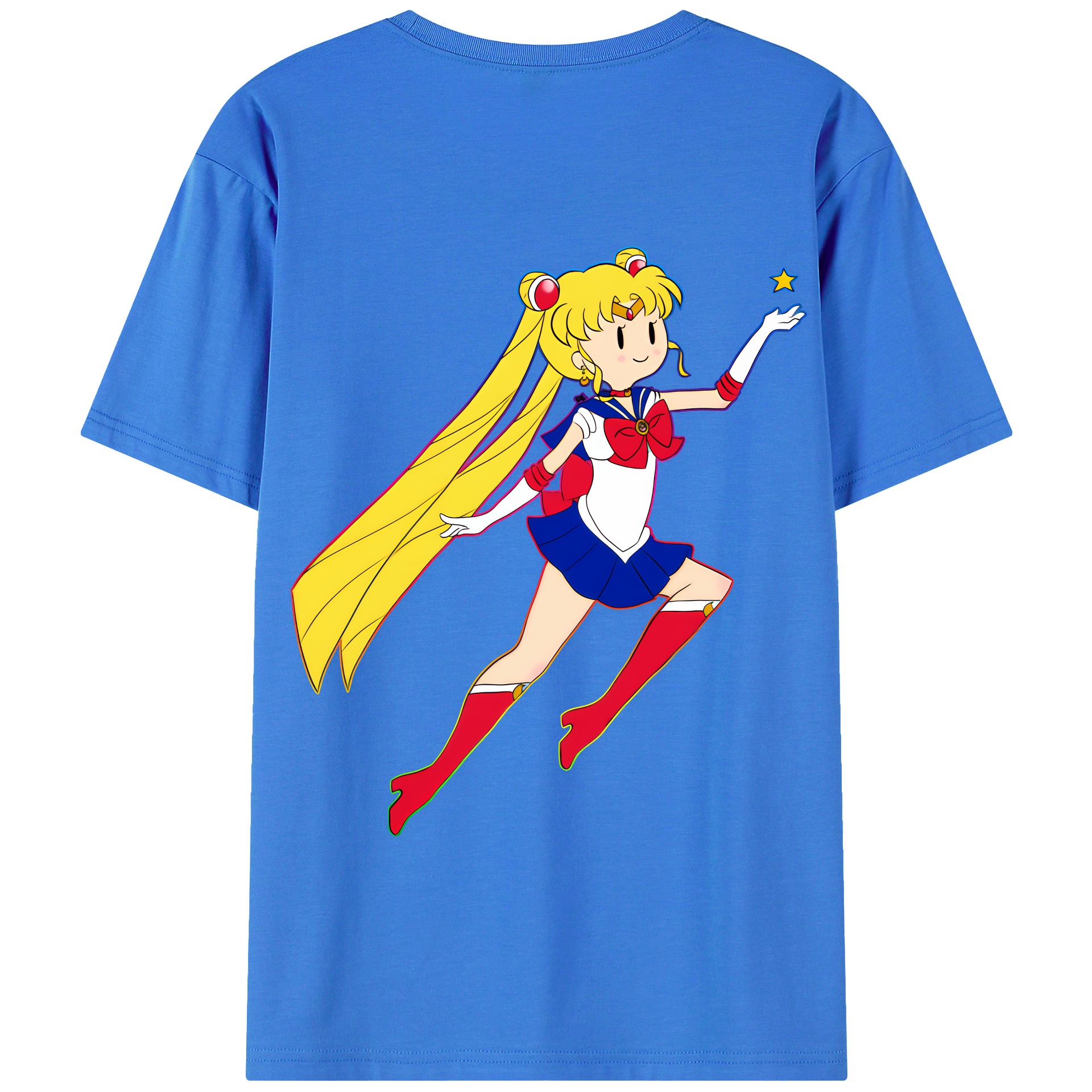 （画像用） 美少女戦士セーラームーン 月野 うさぎ つきの うさぎ Sailor Moon Tsukino Usagi 綿100％半袖Tシャツ（背面プリント）