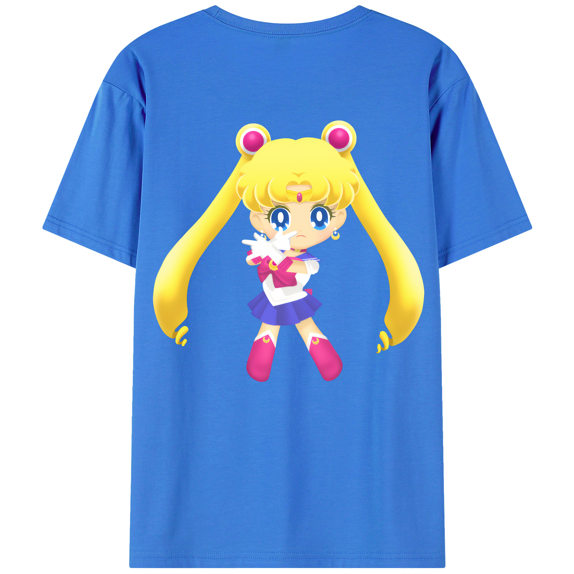 （画像用） 美少女戦士セーラームーン 月野 うさぎ つきの うさぎ Sailor Moon Tsukino Usagi 綿100％半袖Tシャツ（背面プリント）