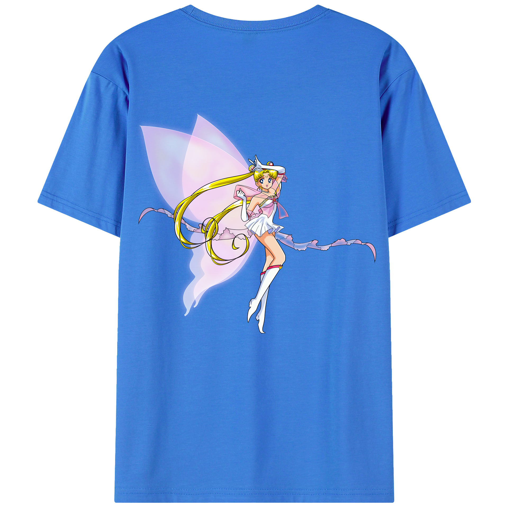 （画像用） 美少女戦士セーラームーン 月野 うさぎ つきの うさぎ Sailor Moon Tsukino Usagi 綿100％半袖Tシャツ（背面プリント）