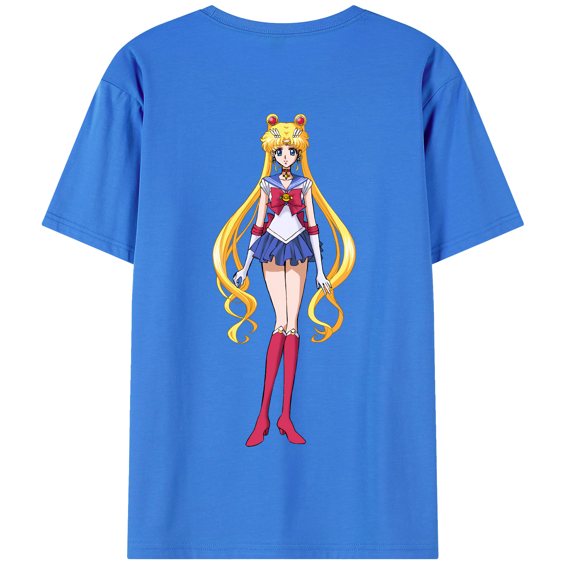 （画像用） 美少女戦士セーラームーン 月野 うさぎ つきの うさぎ Sailor Moon Tsukino Usagi 綿100％半袖Tシャツ（背面プリント）