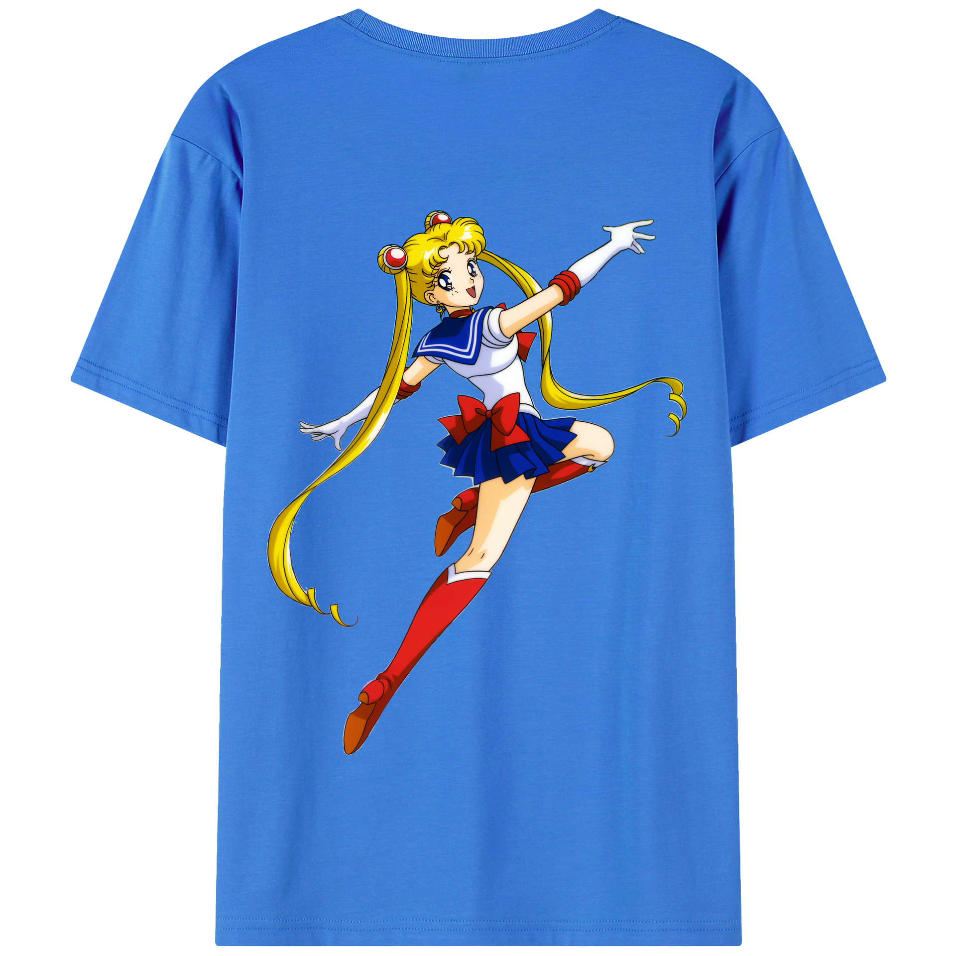 （画像用） 美少女戦士セーラームーン 月野 うさぎ つきの うさぎ Sailor Moon Tsukino Usagi 綿100％半袖Tシャツ（背面プリント）