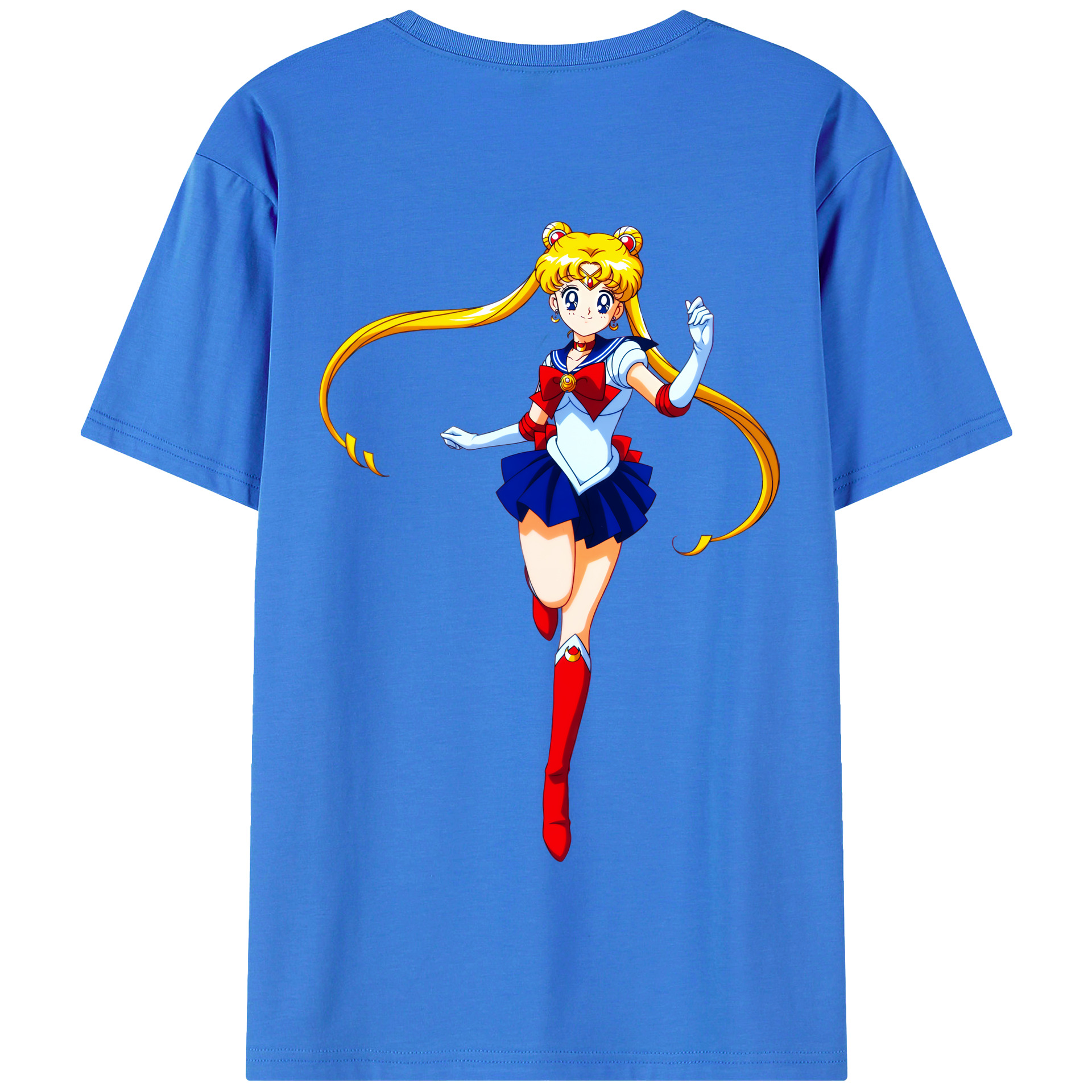 （画像用） 美少女戦士セーラームーン 月野 うさぎ つきの うさぎ Sailor Moon Tsukino Usagi 綿100％半袖Tシャツ（背面プリント）