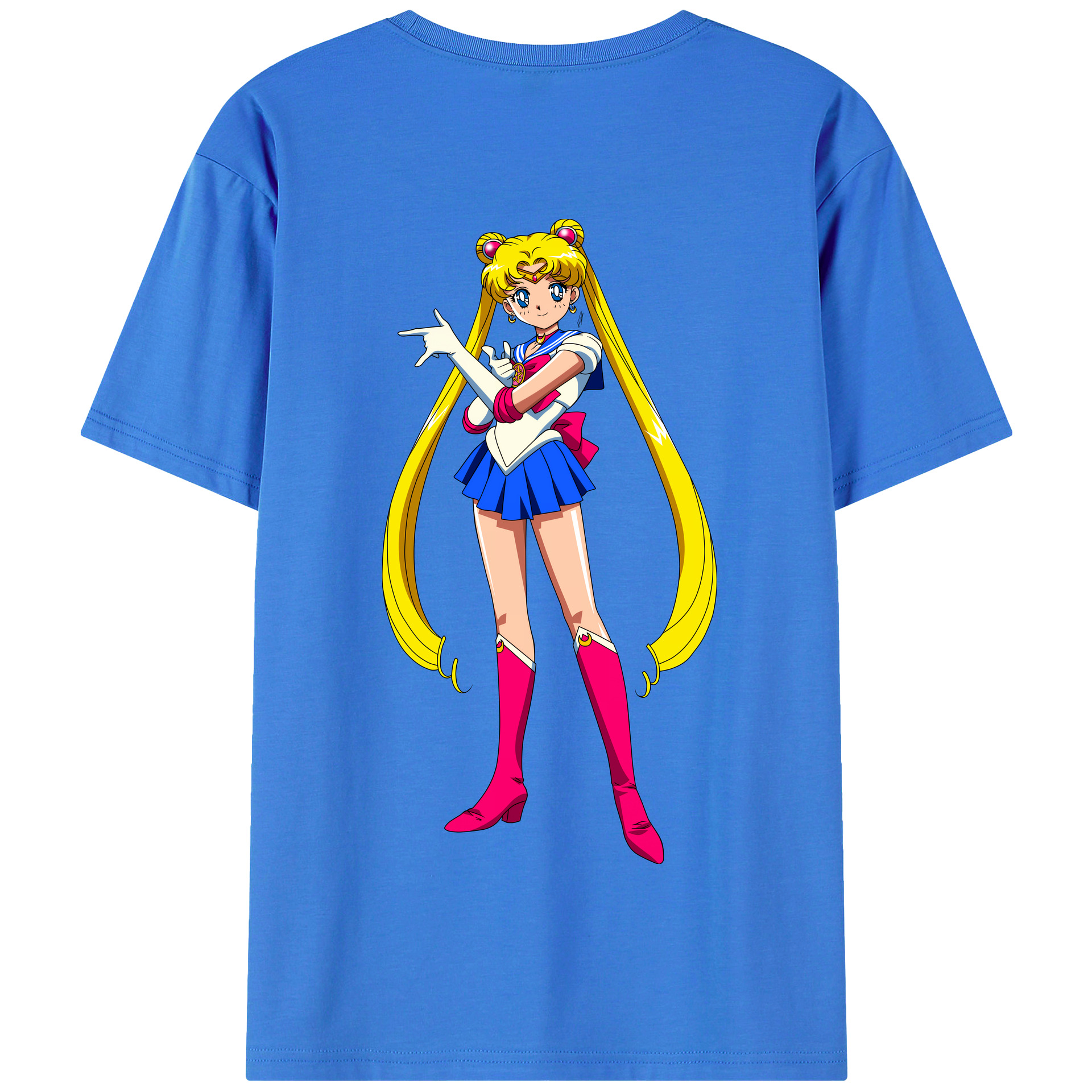 （画像用） 美少女戦士セーラームーン 月野 うさぎ つきの うさぎ Sailor Moon Tsukino Usagi 綿100％半袖Tシャツ（背面プリント）