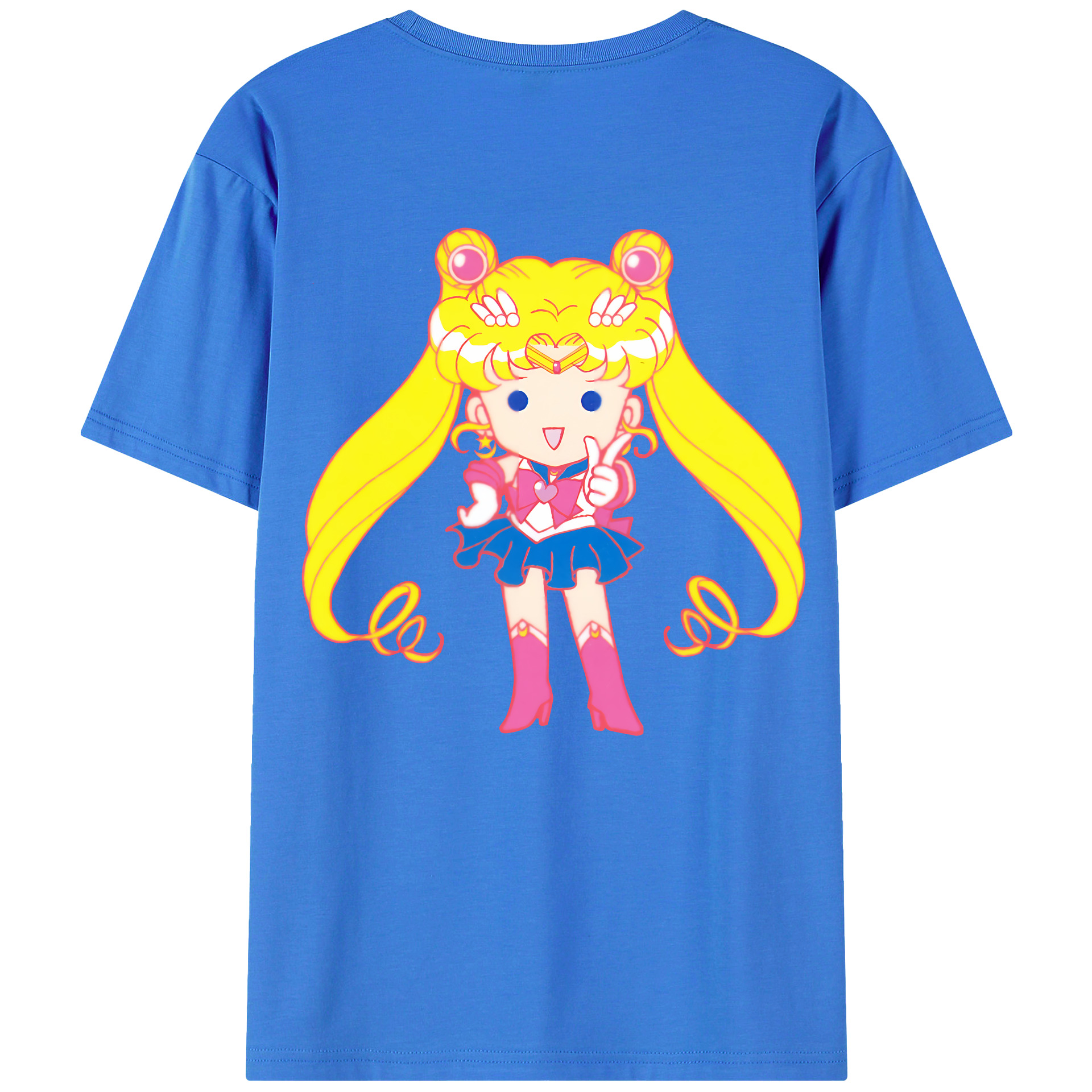 （画像用） 美少女戦士セーラームーン 月野 うさぎ つきの うさぎ Sailor Moon Tsukino Usagi 綿100％半袖Tシャツ（背面プリント）