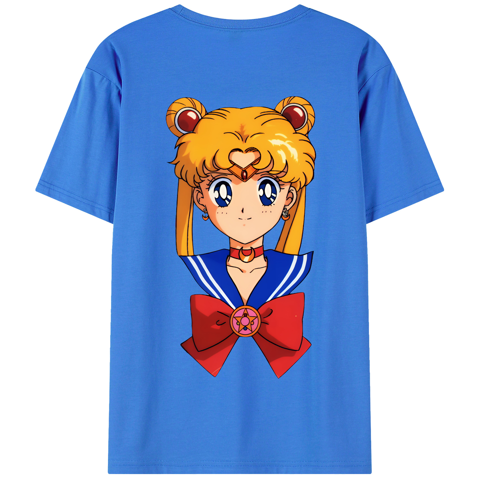 （画像用） 美少女戦士セーラームーン 月野 うさぎ つきの うさぎ Sailor Moon Tsukino Usagi 綿100％半袖Tシャツ（背面プリント）