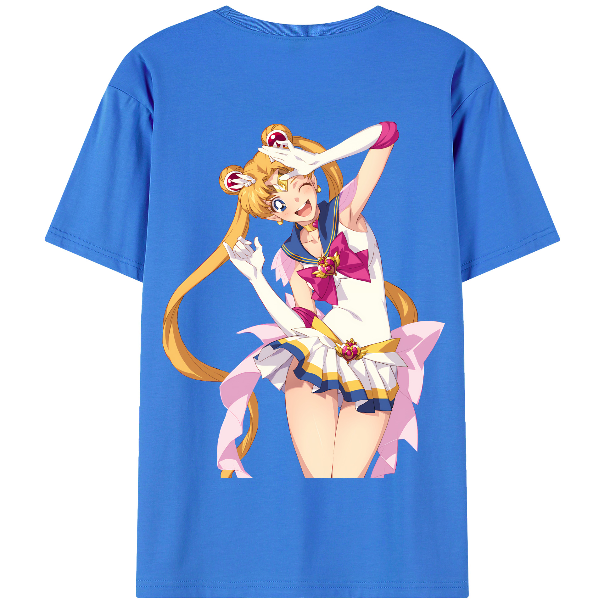 （画像用） 美少女戦士セーラームーン 月野 うさぎ つきの うさぎ Sailor Moon Tsukino Usagi 綿100％半袖Tシャツ（背面プリント）