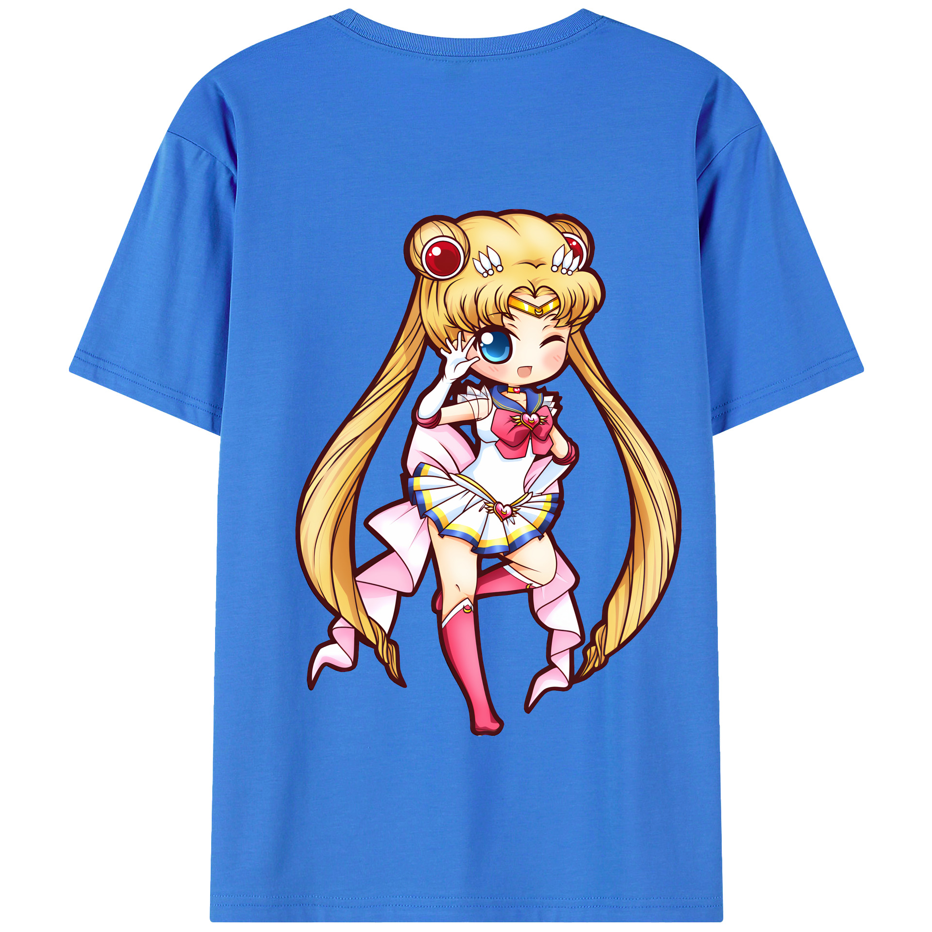 （画像用） 美少女戦士セーラームーン 月野 うさぎ つきの うさぎ Sailor Moon Tsukino Usagi 綿100％半袖Tシャツ（背面プリント）