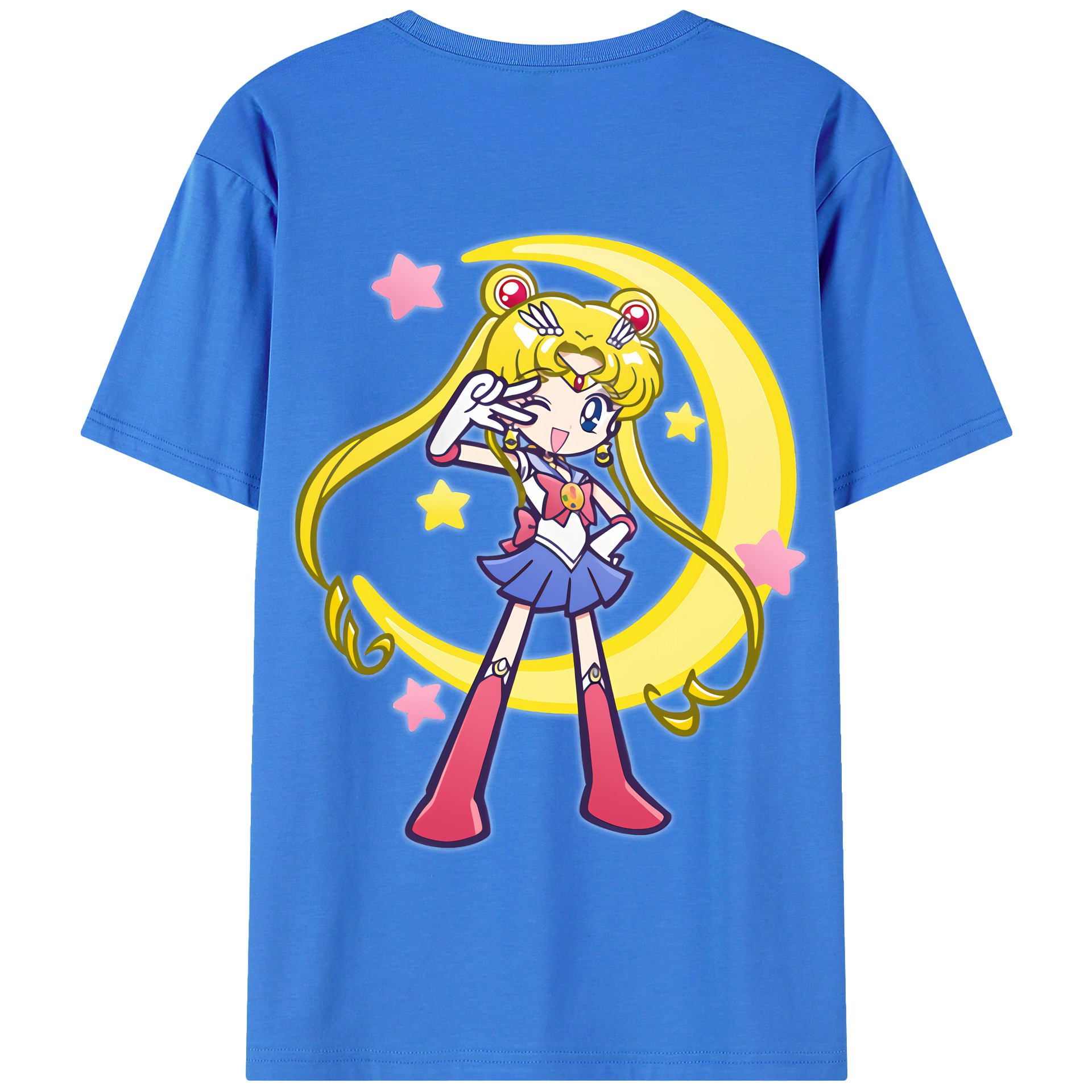 （画像用） 美少女戦士セーラームーン 月野 うさぎ つきの うさぎ Sailor Moon Tsukino Usagi 綿100％半袖Tシャツ（背面プリント）