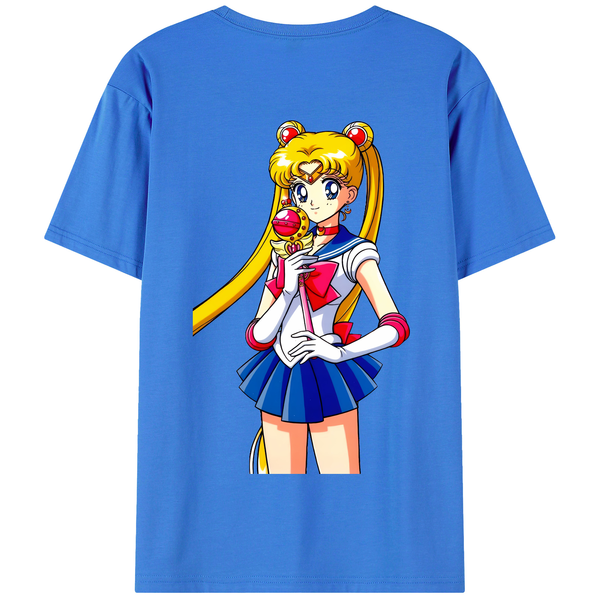 （画像用） 美少女戦士セーラームーン 月野 うさぎ つきの うさぎ Sailor Moon Tsukino Usagi 綿100％半袖Tシャツ（背面プリント）