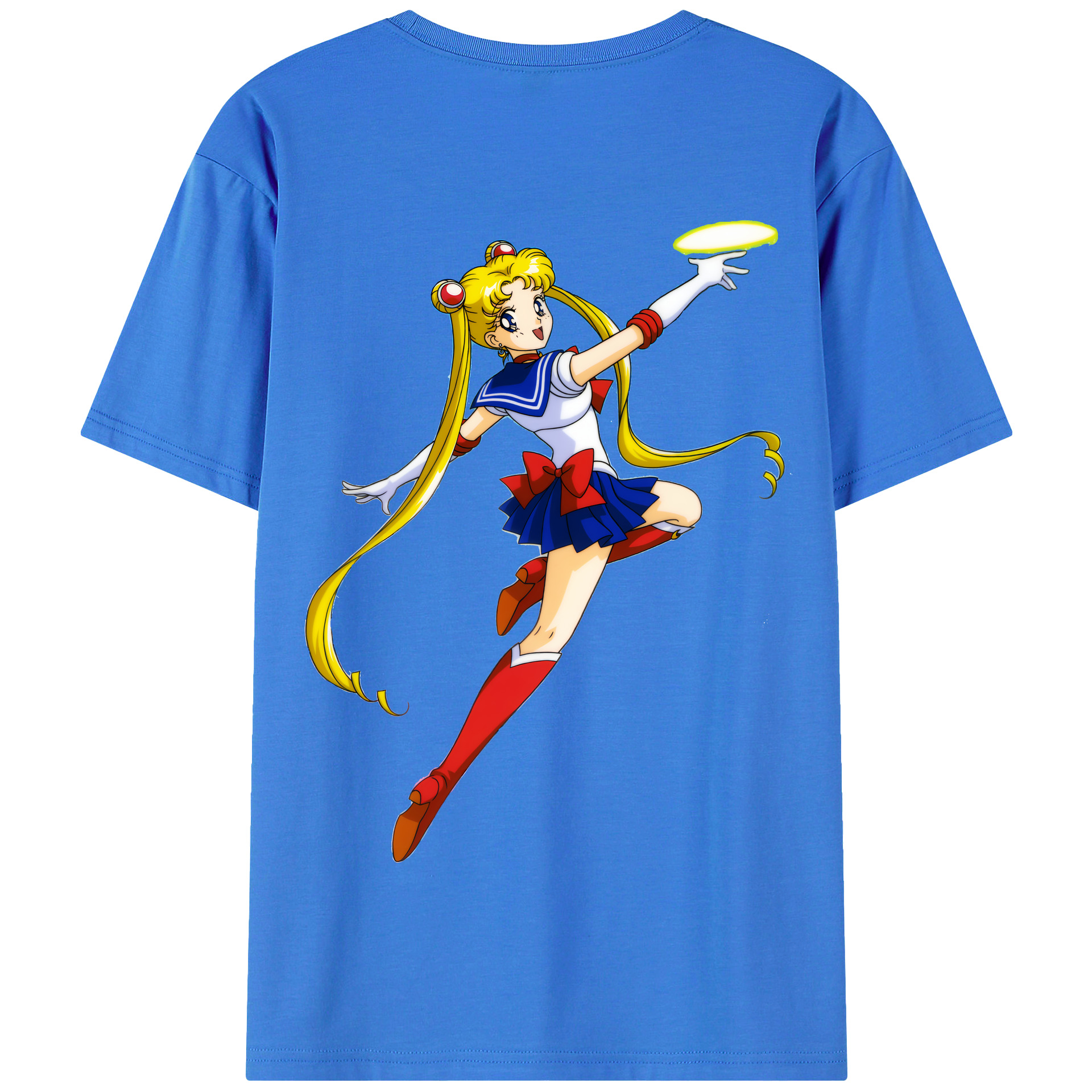 （画像用） 美少女戦士セーラームーン 月野 うさぎ つきの うさぎ Sailor Moon Tsukino Usagi 綿100％半袖Tシャツ（背面プリント）