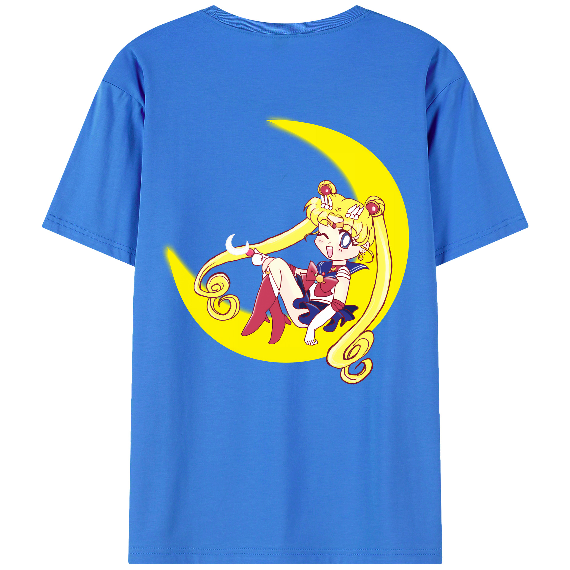 （画像用） 美少女戦士セーラームーン 月野 うさぎ つきの うさぎ Sailor Moon Tsukino Usagi 綿100％半袖Tシャツ（背面プリント）