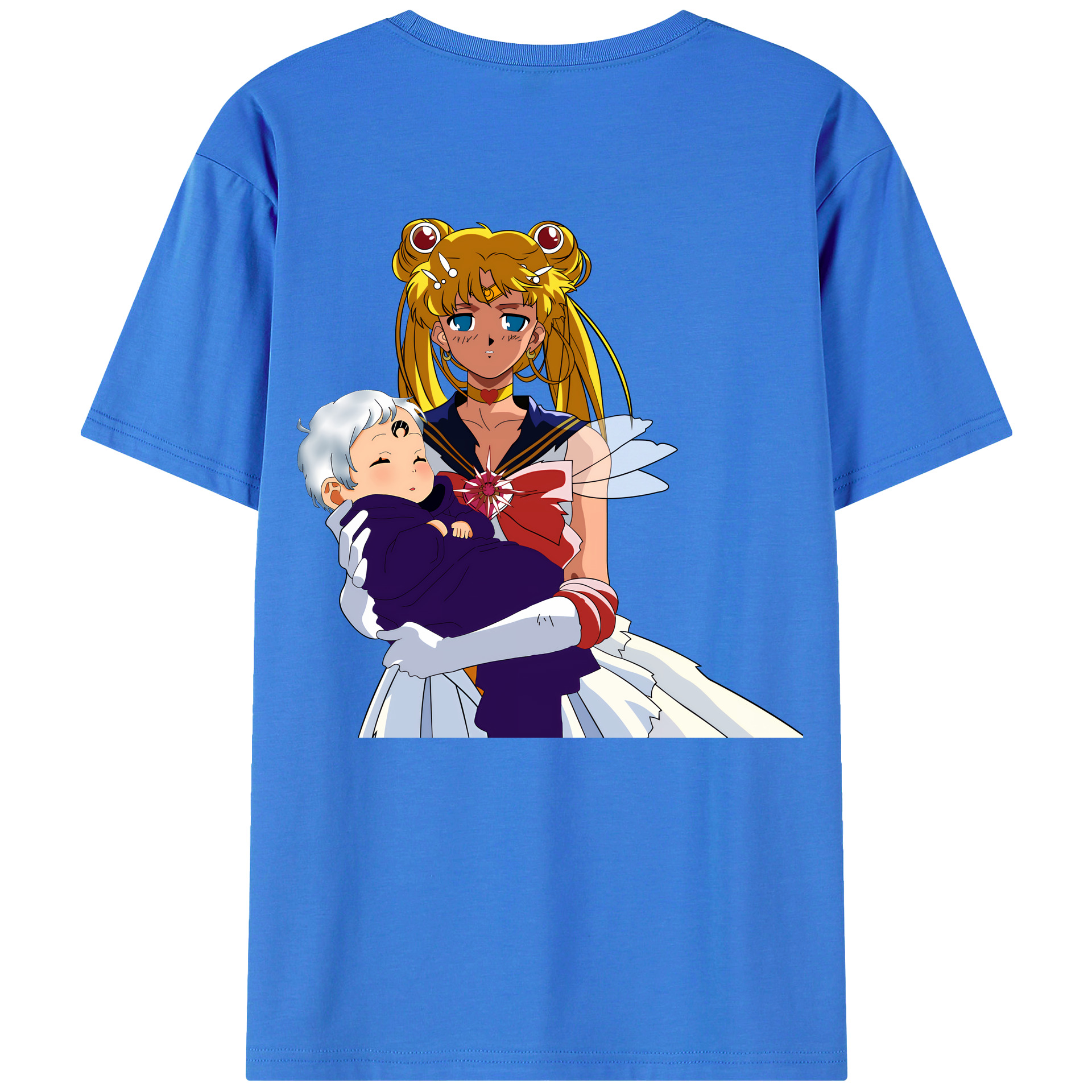 （画像用） 美少女戦士セーラームーン 月野 うさぎ つきの うさぎ Sailor Moon Tsukino Usagi 綿100％半袖Tシャツ（背面プリント）