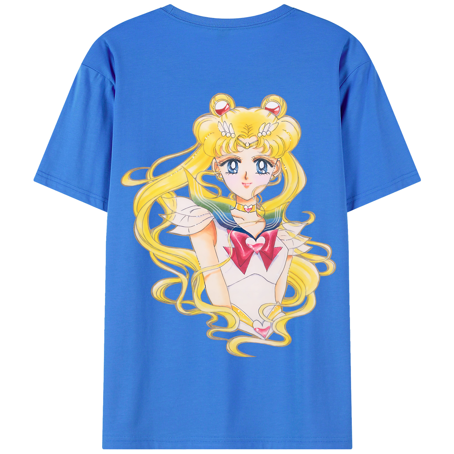 （画像用） 美少女戦士セーラームーン 月野 うさぎ つきの うさぎ Sailor Moon Tsukino Usagi 綿100％半袖Tシャツ（背面プリント）