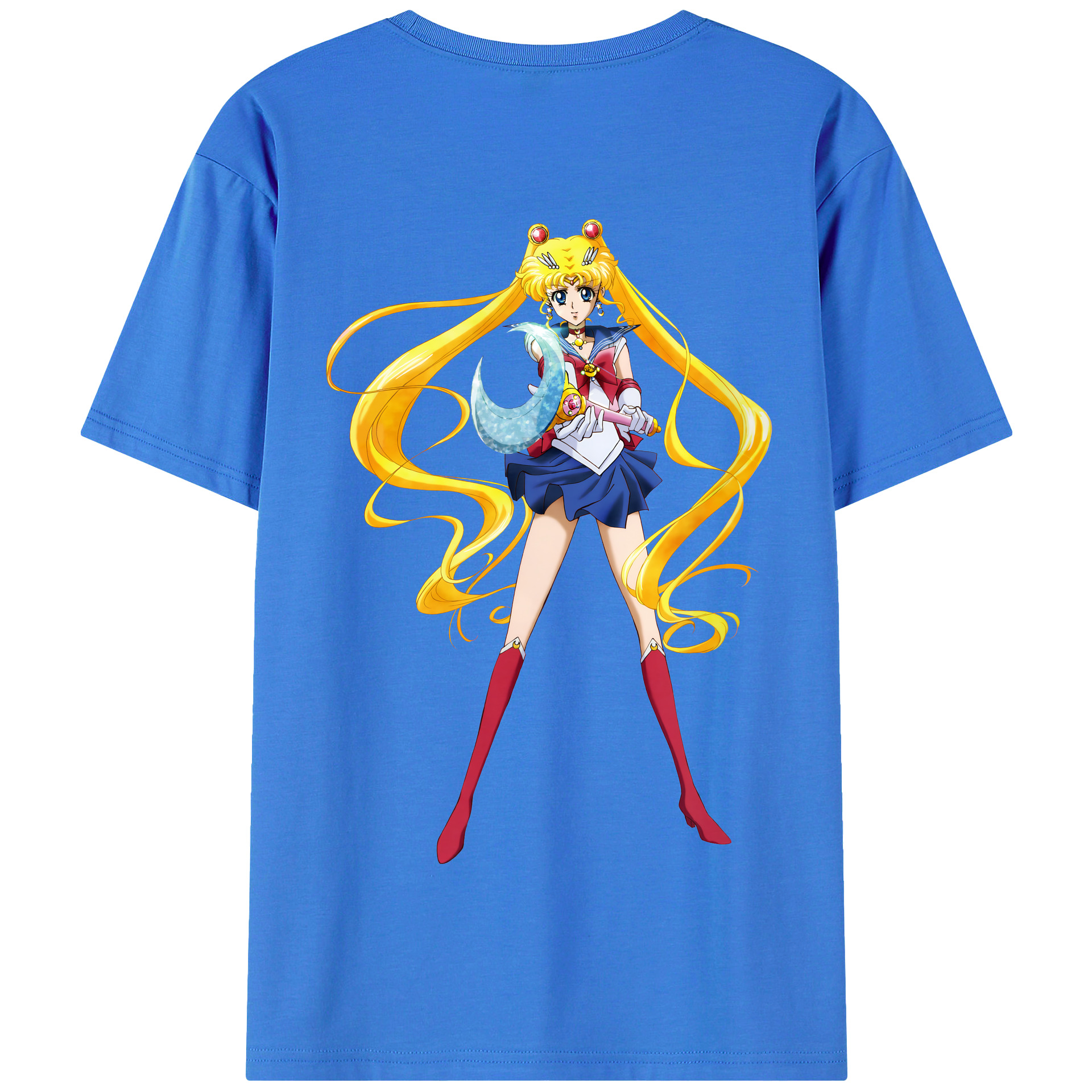 （画像用） 美少女戦士セーラームーン 月野 うさぎ つきの うさぎ Sailor Moon Tsukino Usagi 綿100％半袖Tシャツ（背面プリント）
