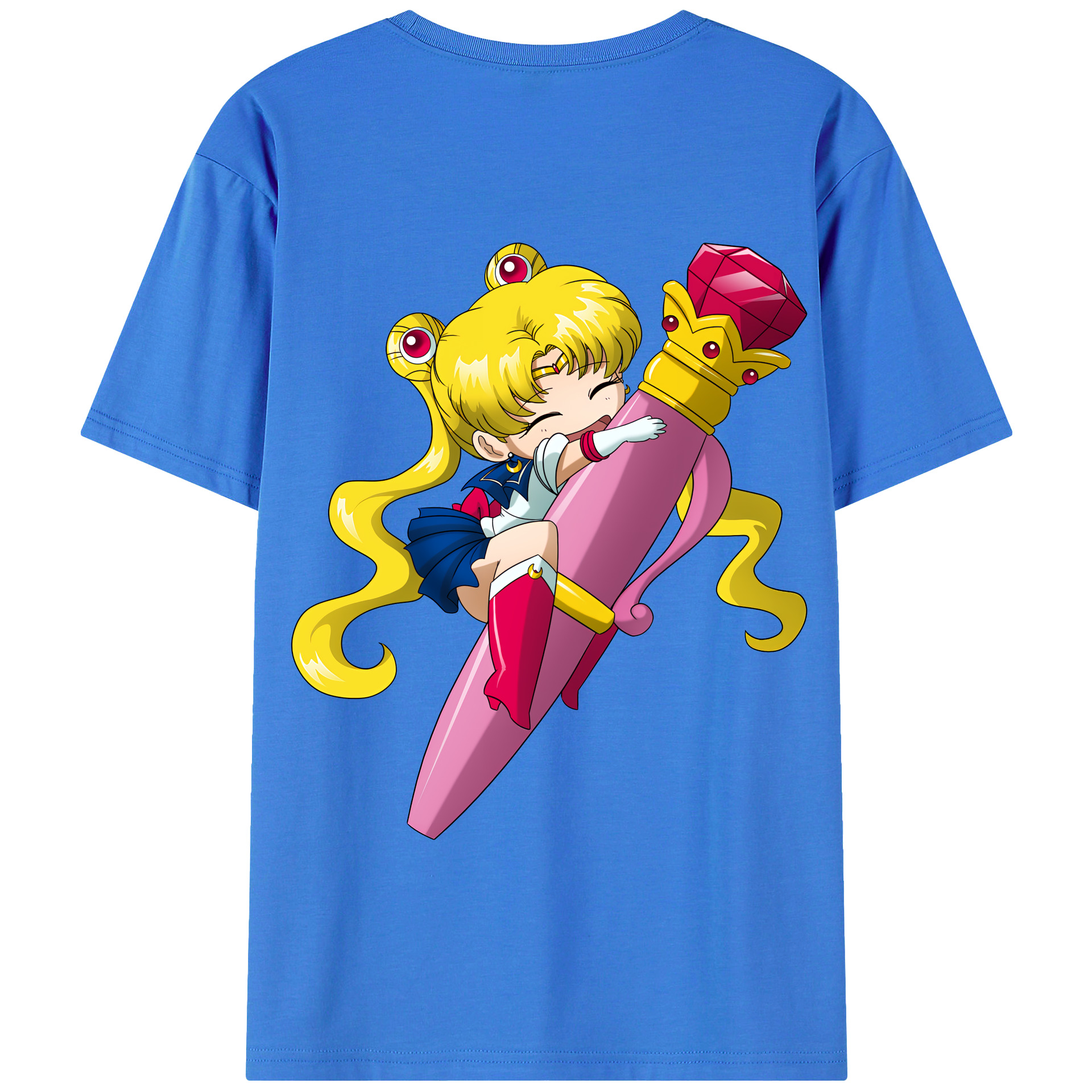 （画像用） 美少女戦士セーラームーン 月野 うさぎ つきの うさぎ Sailor Moon Tsukino Usagi 綿100％半袖Tシャツ（背面プリント）