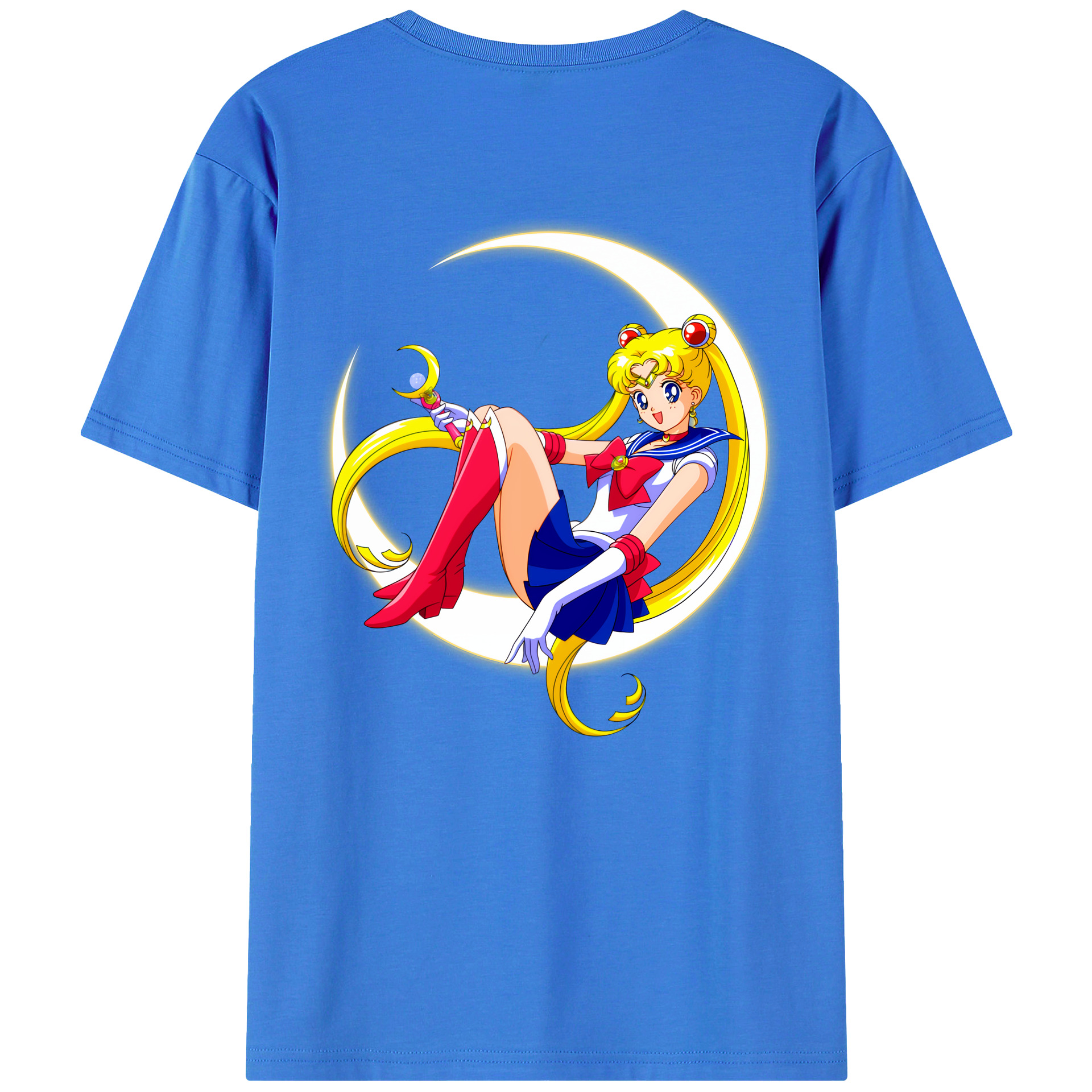 （画像用） 美少女戦士セーラームーン 月野 うさぎ つきの うさぎ Sailor Moon Tsukino Usagi 綿100％半袖Tシャツ（背面プリント）