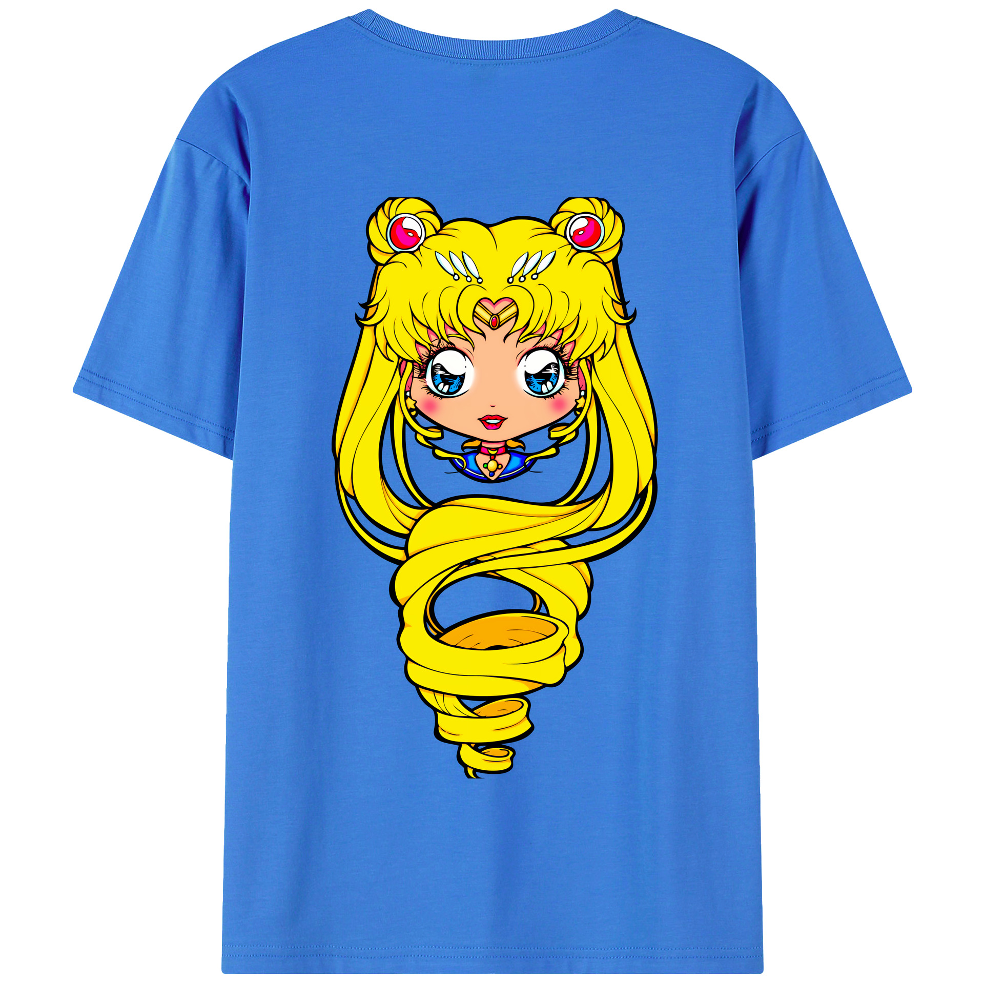 （画像用） 美少女戦士セーラームーン 月野 うさぎ つきの うさぎ Sailor Moon Tsukino Usagi 綿100％半袖Tシャツ（背面プリント）