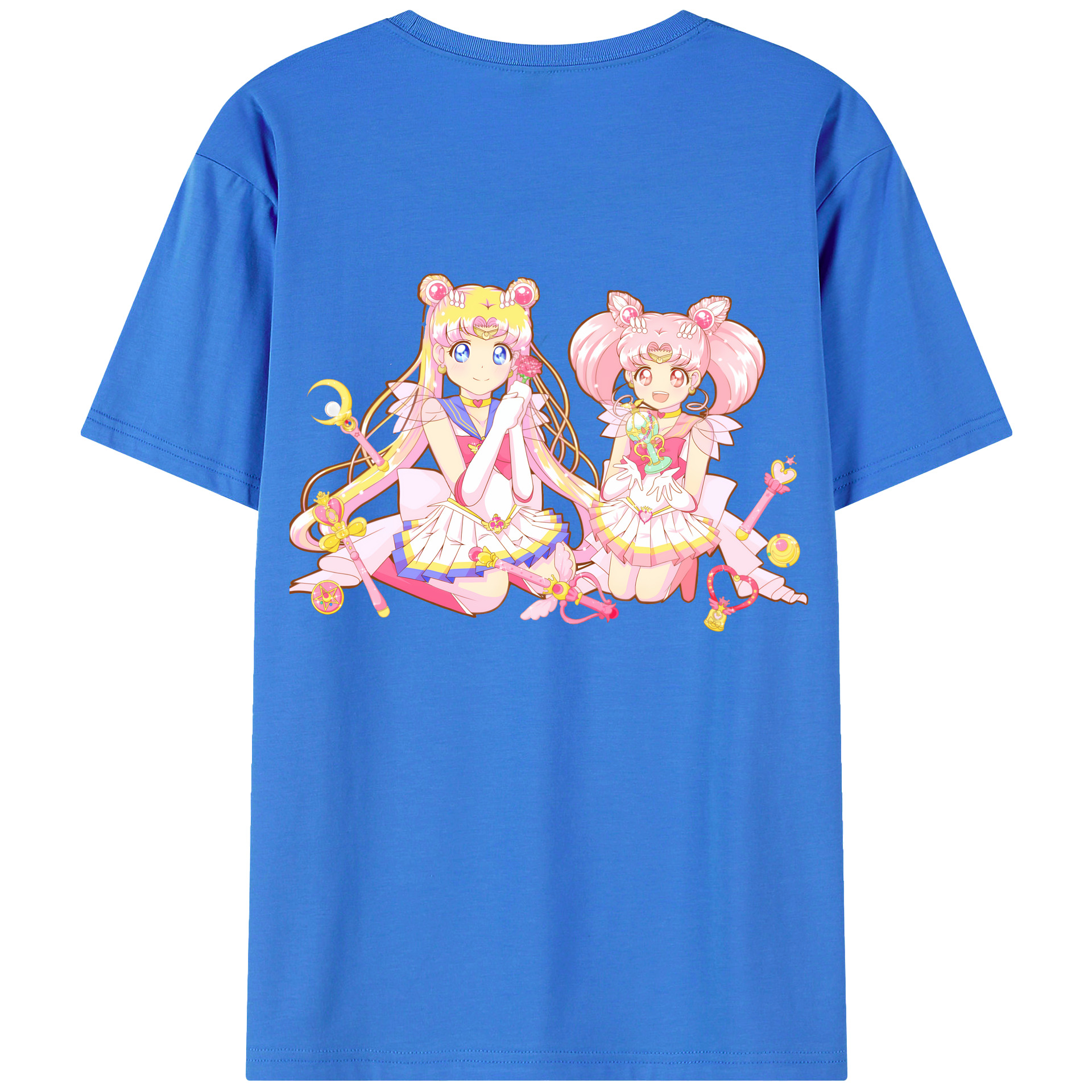 （画像用） 美少女戦士セーラームーン 月野 うさぎ つきの うさぎ Sailor Moon Tsukino Usagi 綿100％半袖Tシャツ（背面プリント）