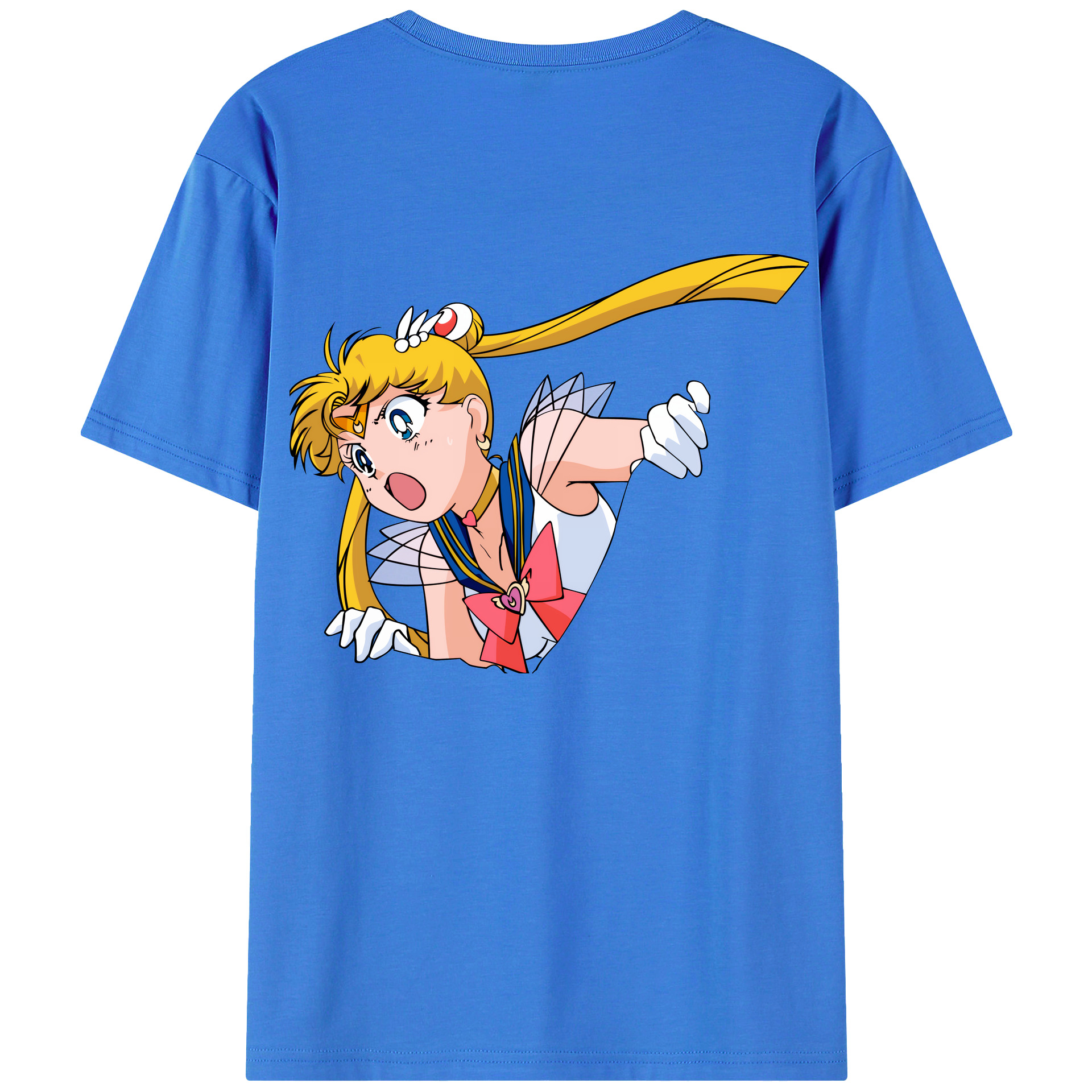 （画像用） 美少女戦士セーラームーン 月野 うさぎ つきの うさぎ Sailor Moon Tsukino Usagi 綿100％半袖Tシャツ（背面プリント）