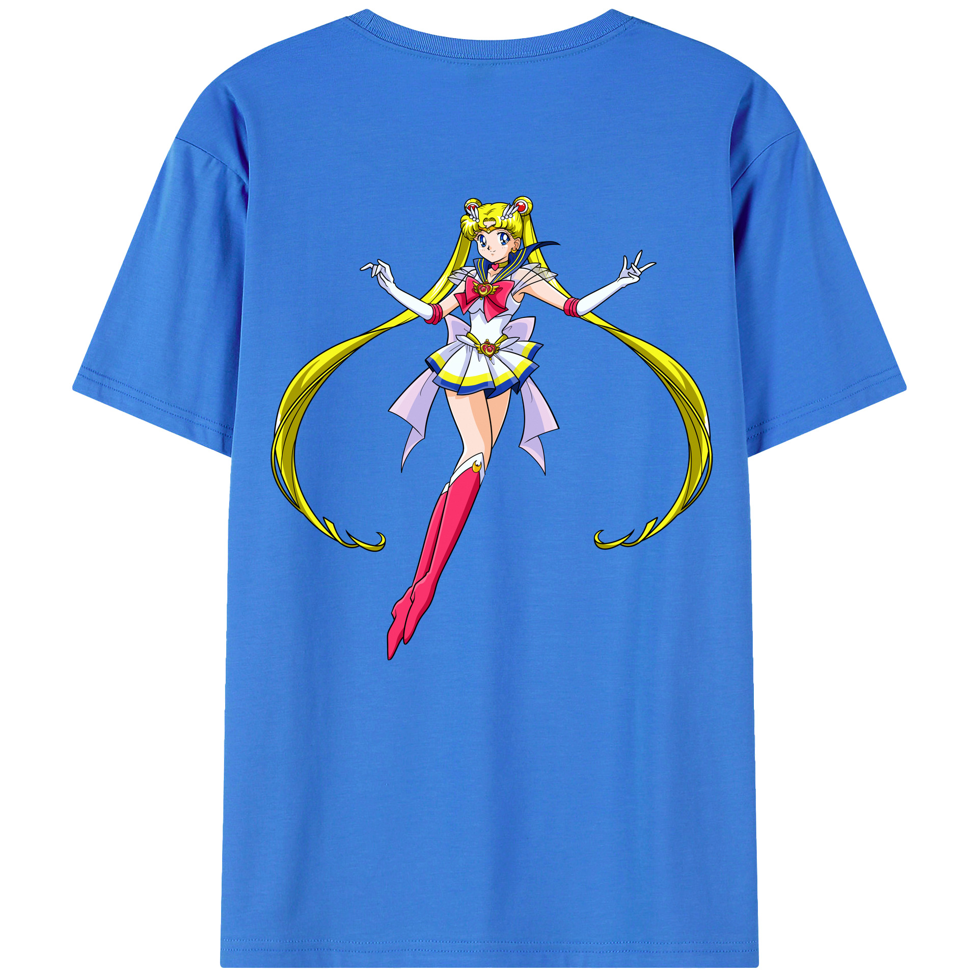 （画像用） 美少女戦士セーラームーン 月野 うさぎ つきの うさぎ Sailor Moon Tsukino Usagi 綿100％半袖Tシャツ（背面プリント）