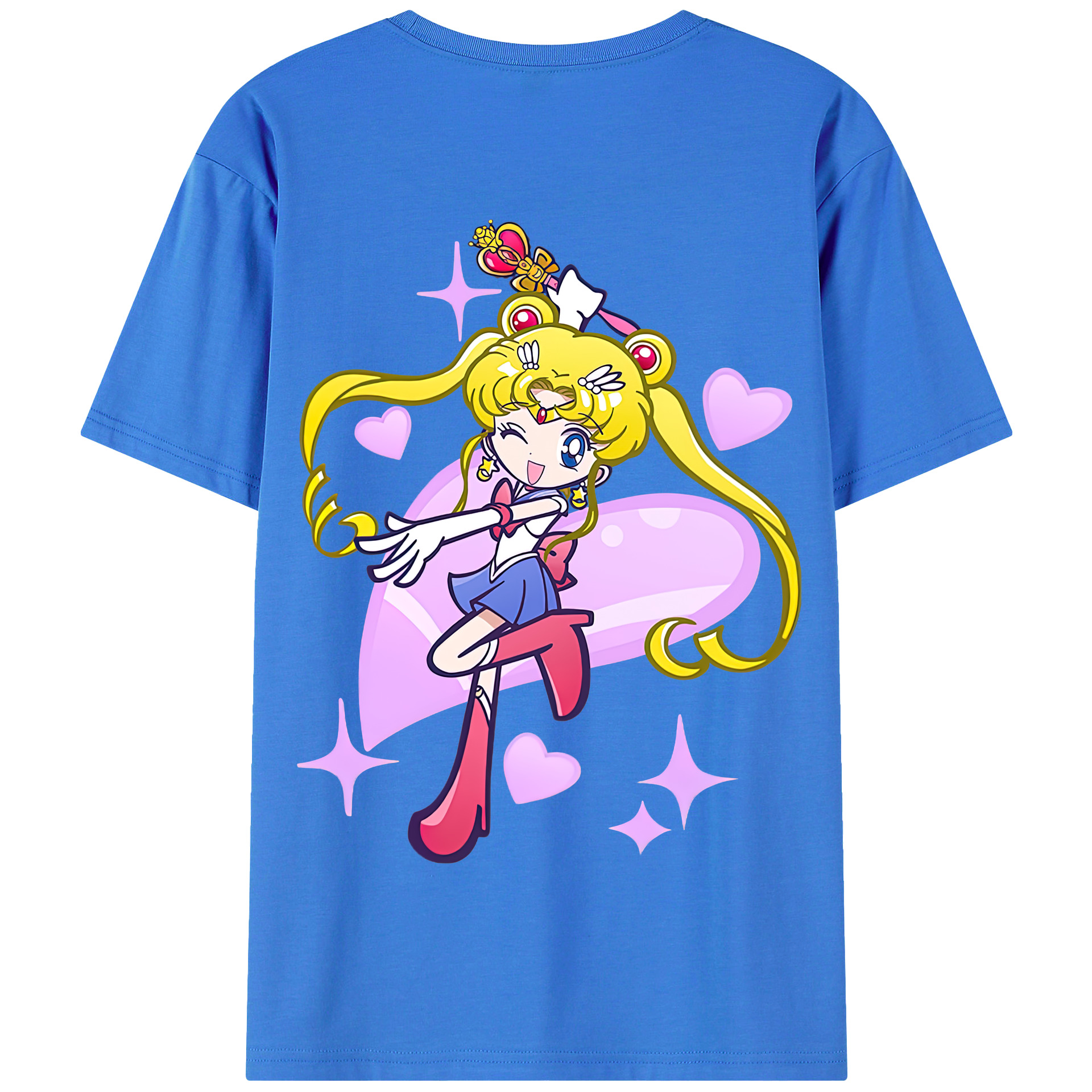 （画像用） 美少女戦士セーラームーン 月野 うさぎ つきの うさぎ Sailor Moon Tsukino Usagi 綿100％半袖Tシャツ（背面プリント）