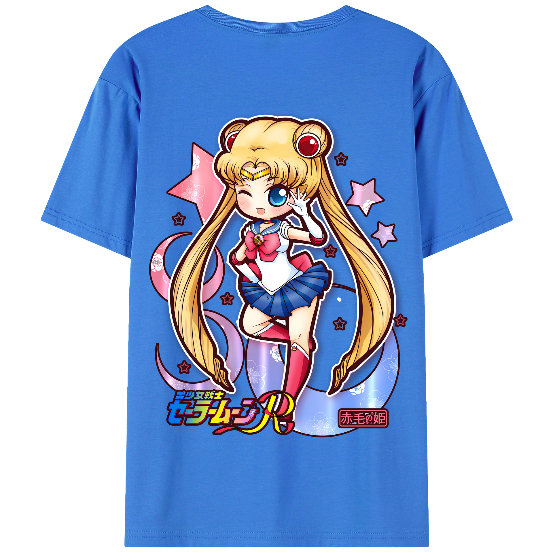 （画像用） 美少女戦士セーラームーン 月野 うさぎ つきの うさぎ Sailor Moon Tsukino Usagi 綿100％半袖Tシャツ（背面プリント）