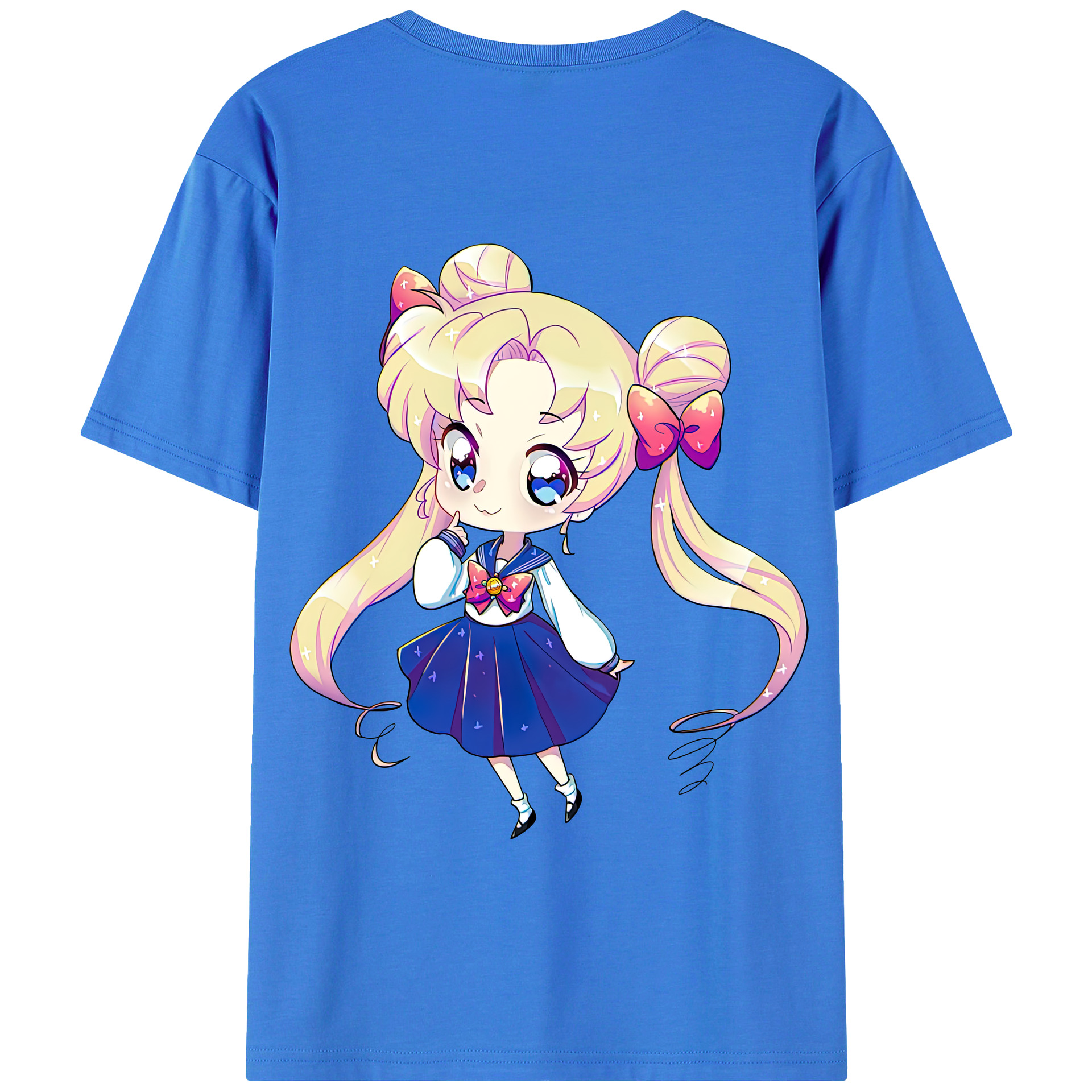 （画像用） 美少女戦士セーラームーン 月野 うさぎ つきの うさぎ Sailor Moon Tsukino Usagi 綿100％半袖Tシャツ（背面プリント）