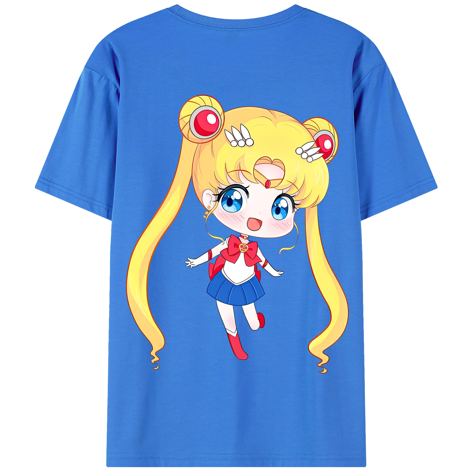 （画像用） 美少女戦士セーラームーン 月野 うさぎ つきの うさぎ Sailor Moon Tsukino Usagi 綿100％半袖Tシャツ（背面プリント）