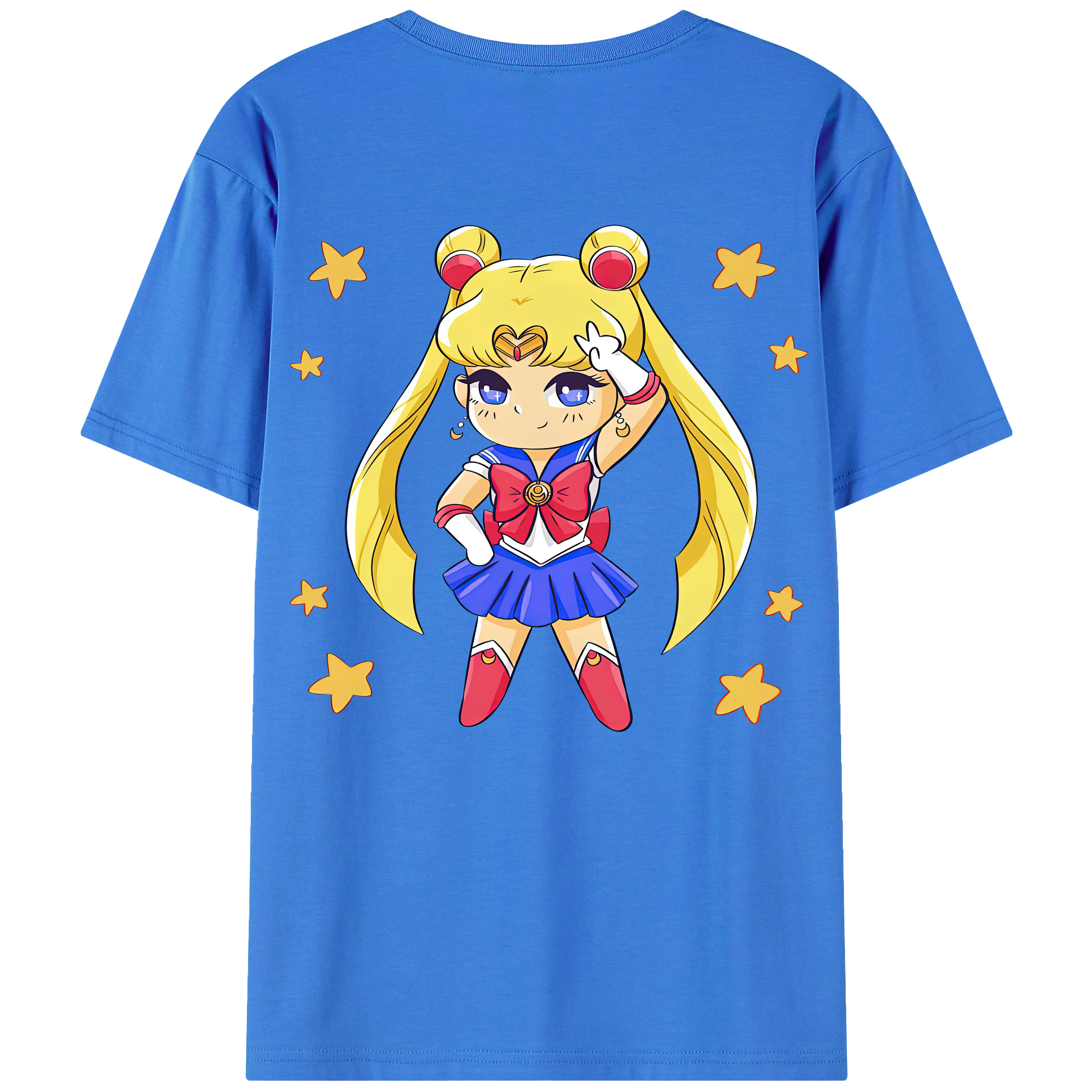 （画像用） 美少女戦士セーラームーン 月野 うさぎ つきの うさぎ Sailor Moon Tsukino Usagi 綿100％半袖Tシャツ（背面プリント）