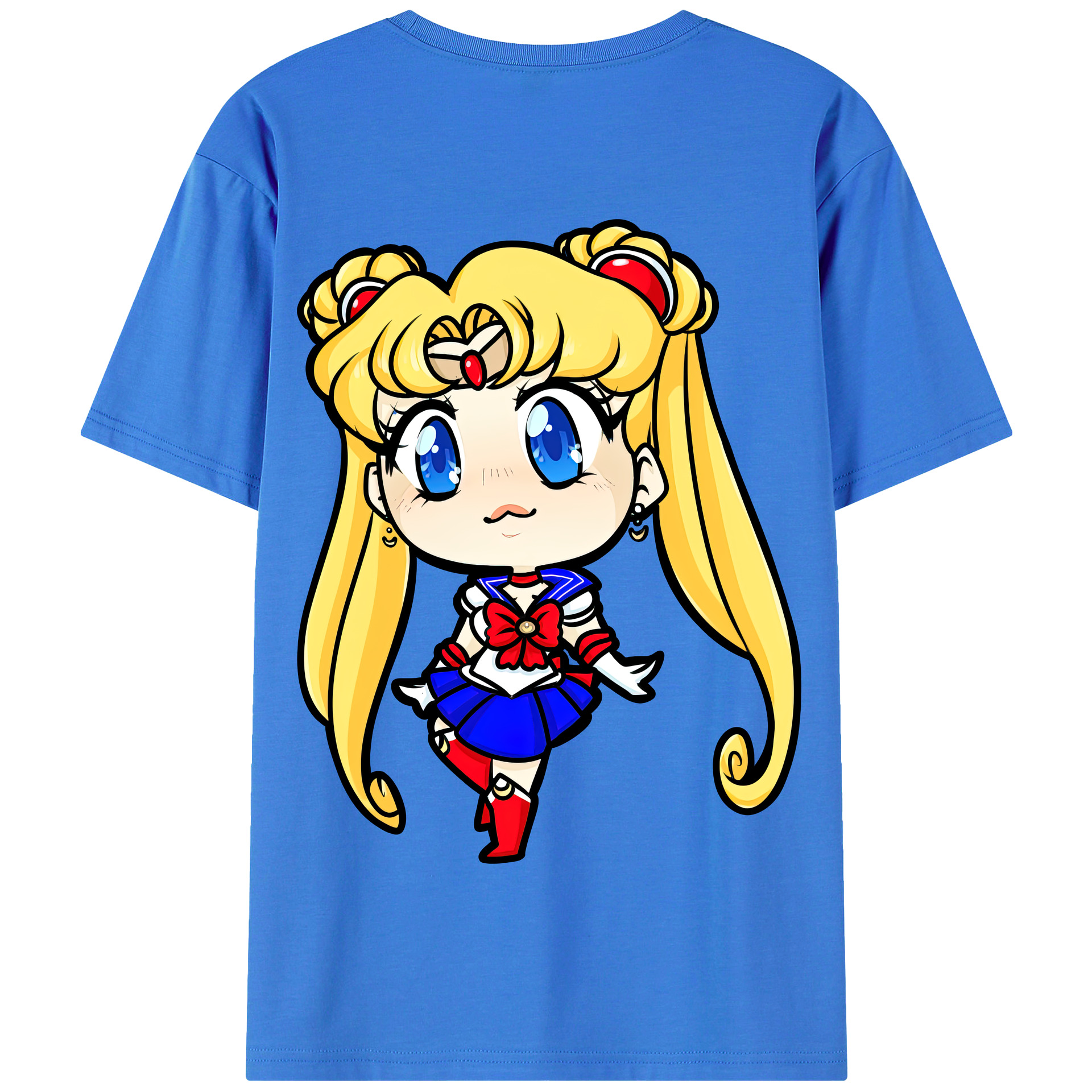 （画像用） 美少女戦士セーラームーン 月野 うさぎ つきの うさぎ Sailor Moon Tsukino Usagi 綿100％半袖Tシャツ（背面プリント）