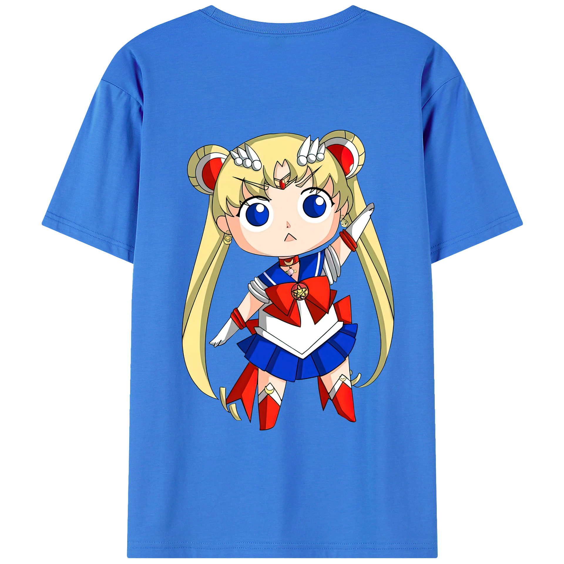 （画像用） 美少女戦士セーラームーン 月野 うさぎ つきの うさぎ Sailor Moon Tsukino Usagi 綿100％半袖Tシャツ（背面プリント）