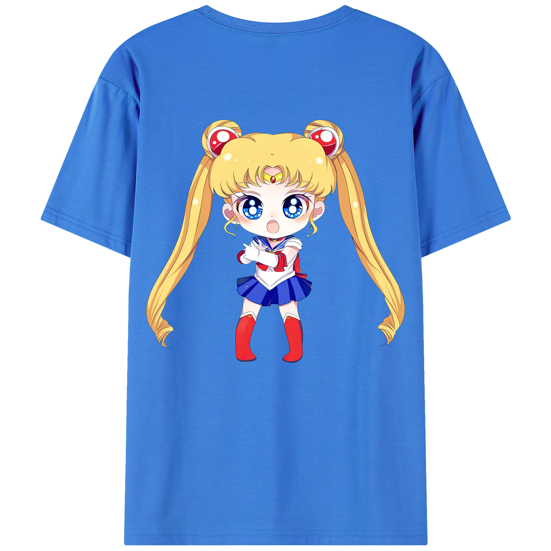 （画像用） 美少女戦士セーラームーン 月野 うさぎ つきの うさぎ Sailor Moon Tsukino Usagi 綿100％半袖Tシャツ（背面プリント）