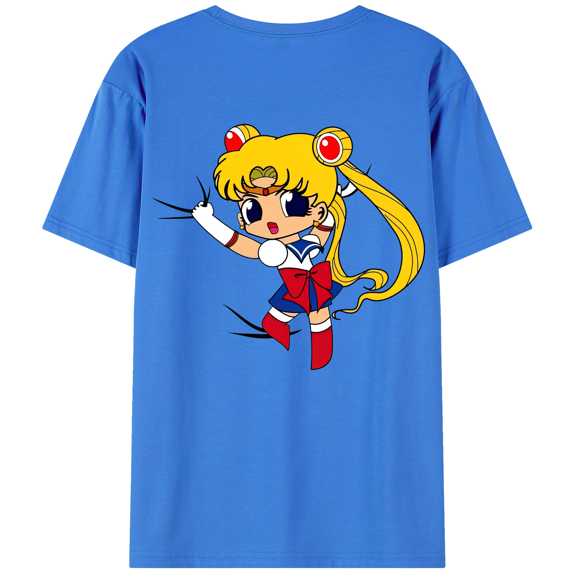 （画像用） 美少女戦士セーラームーン 月野 うさぎ つきの うさぎ Sailor Moon Tsukino Usagi 綿100％半袖Tシャツ（背面プリント）