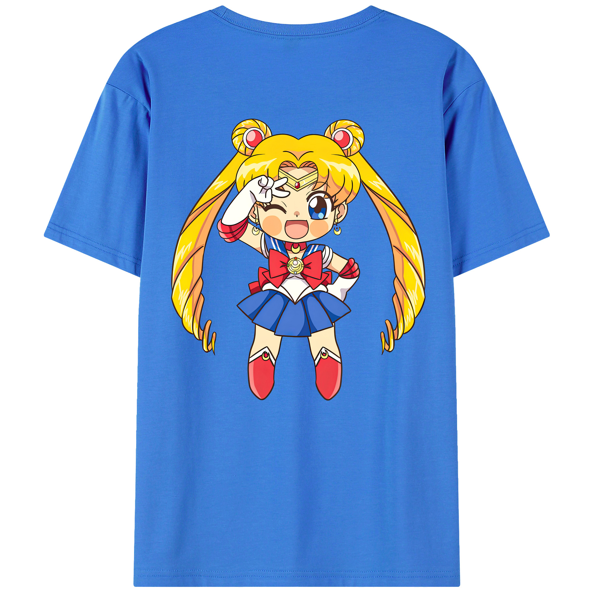 （画像用） 美少女戦士セーラームーン 月野 うさぎ つきの うさぎ Sailor Moon Tsukino Usagi 綿100％半袖Tシャツ（背面プリント）